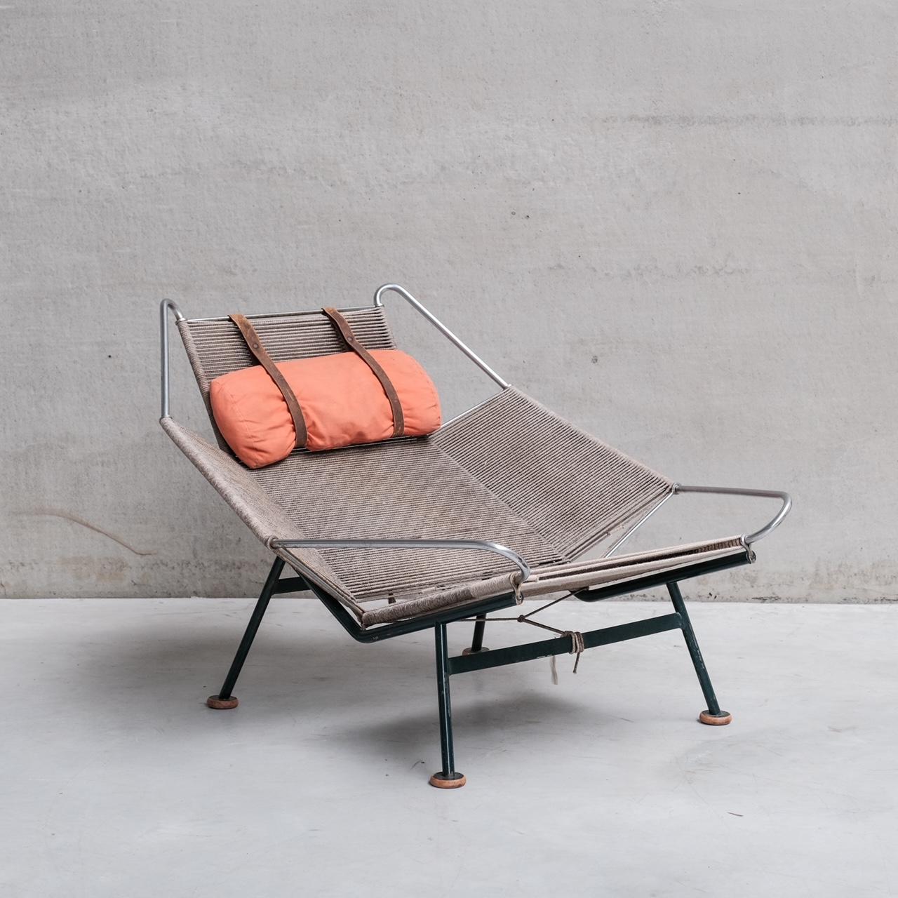 Danish Pair of Original Hans Wegner Flag Halyard Lounge Chairs for Getama For Sale