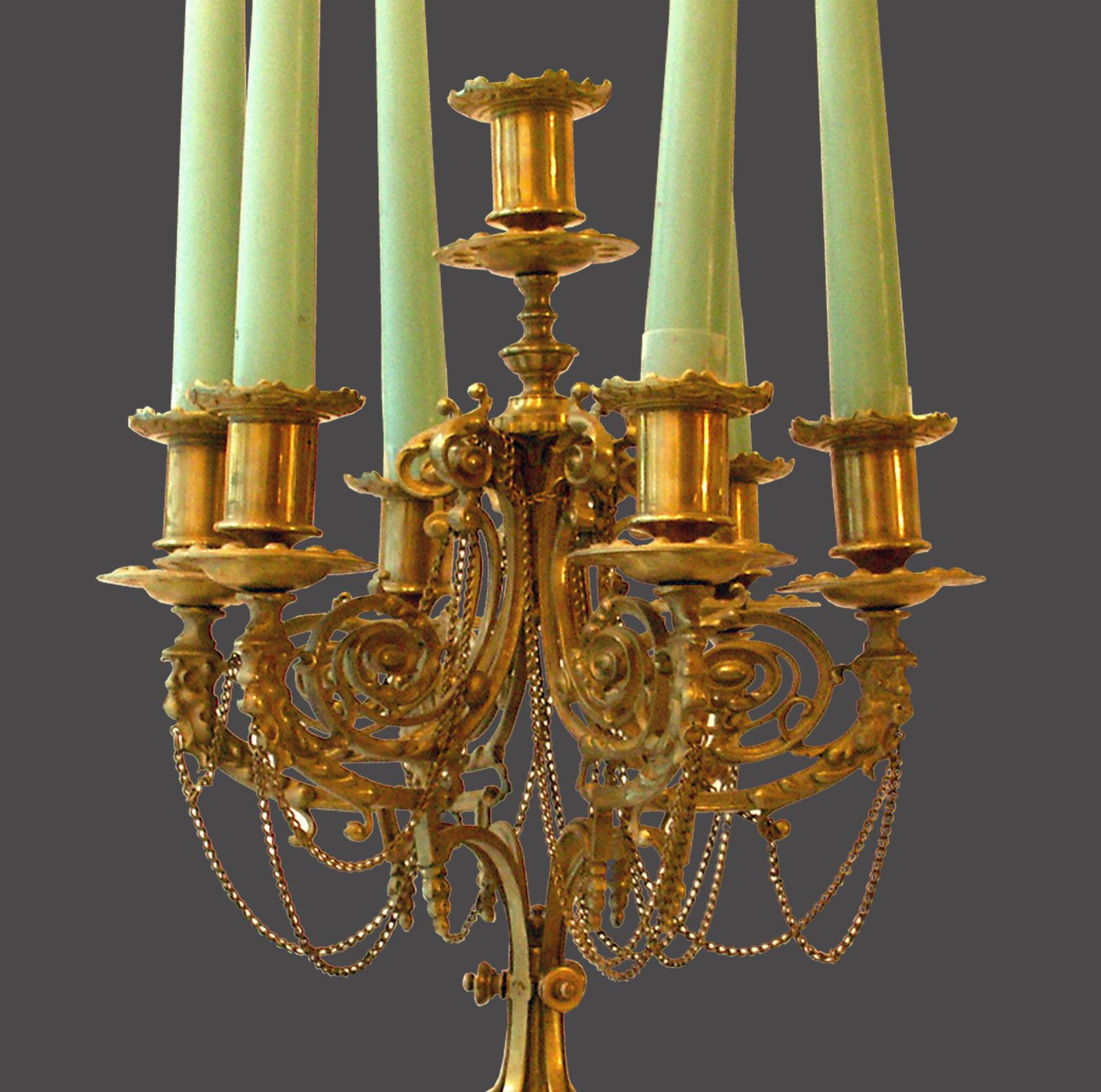 19th Century Pair of Original Historistic Candlesticks Candle Holder Louis Seize Style For Sale