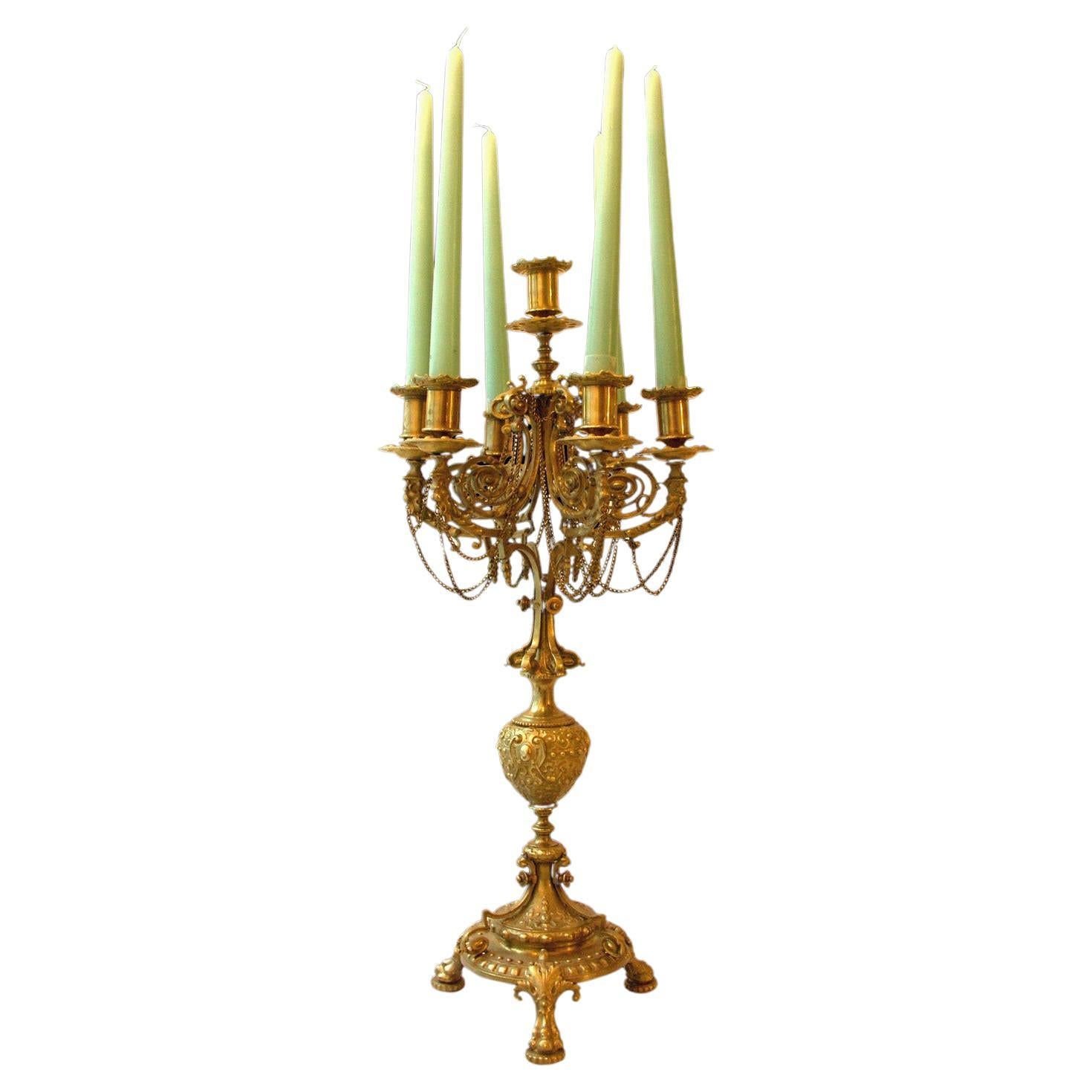 Paire de chandeliers historiques originaux de style Louis Seize