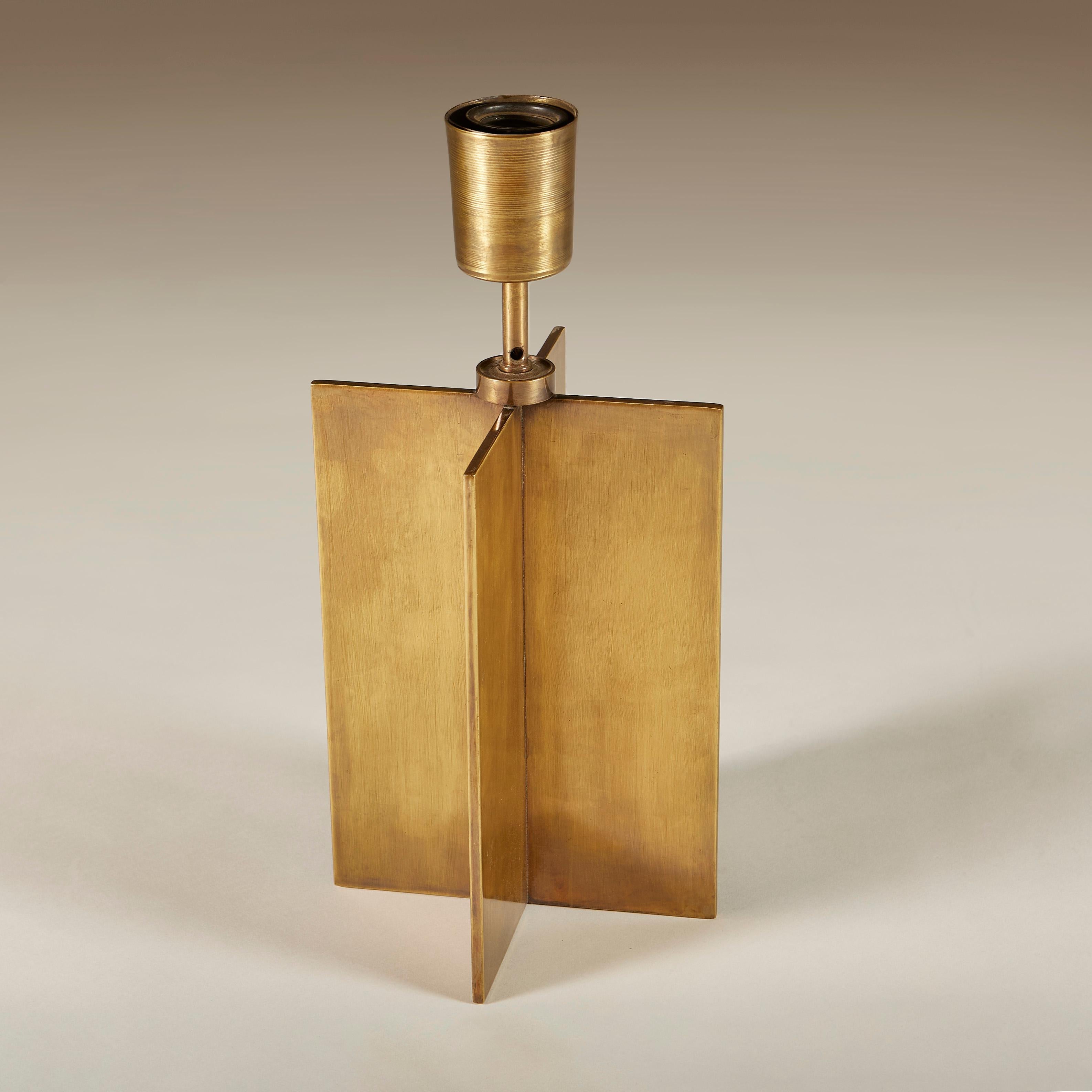 Pair of Original Jean-Michel Frank “Croisillon” Bronze Table Lamps, circa 1935 For Sale 1