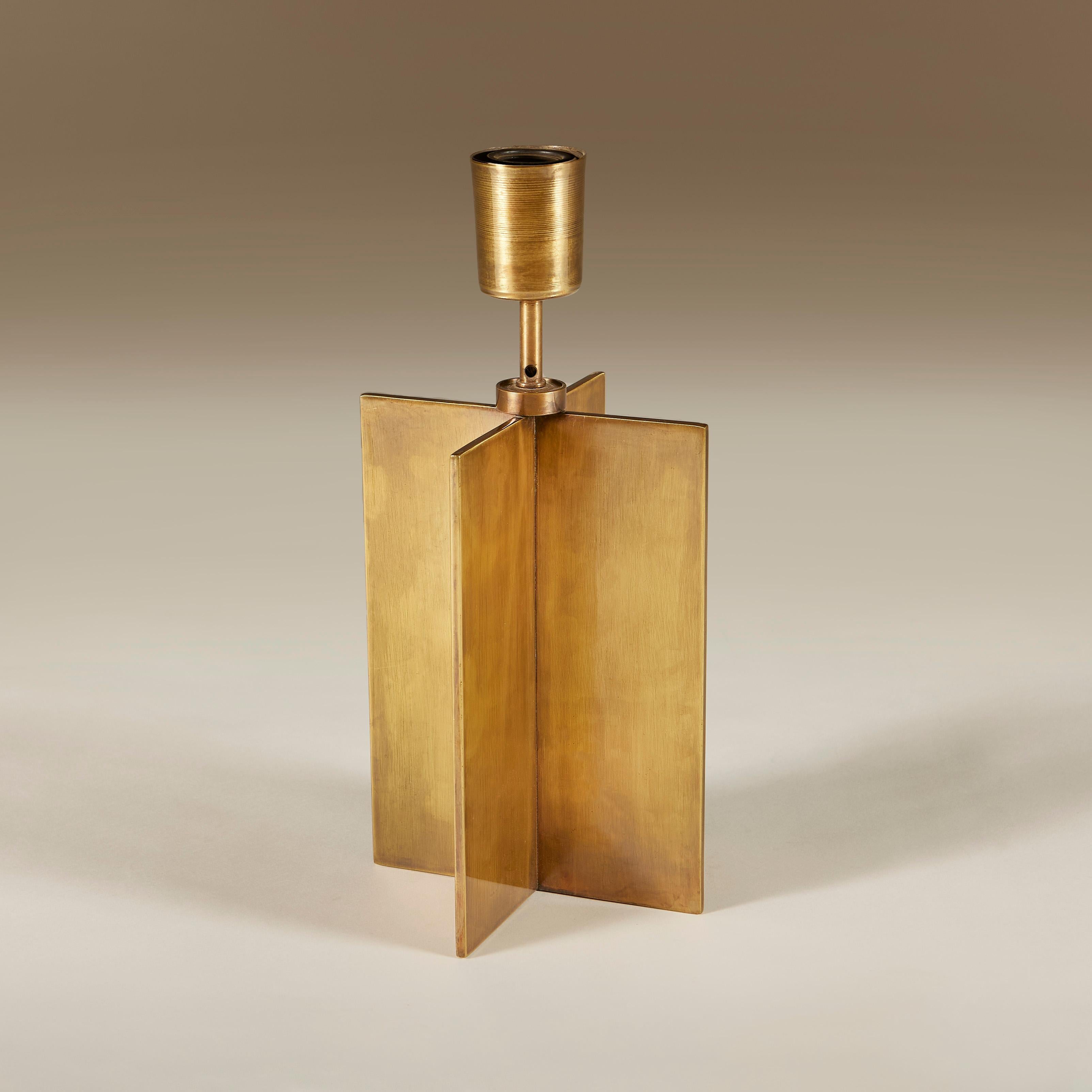 Pair of Original Jean-Michel Frank “Croisillon” Bronze Table Lamps, circa 1935 For Sale 2