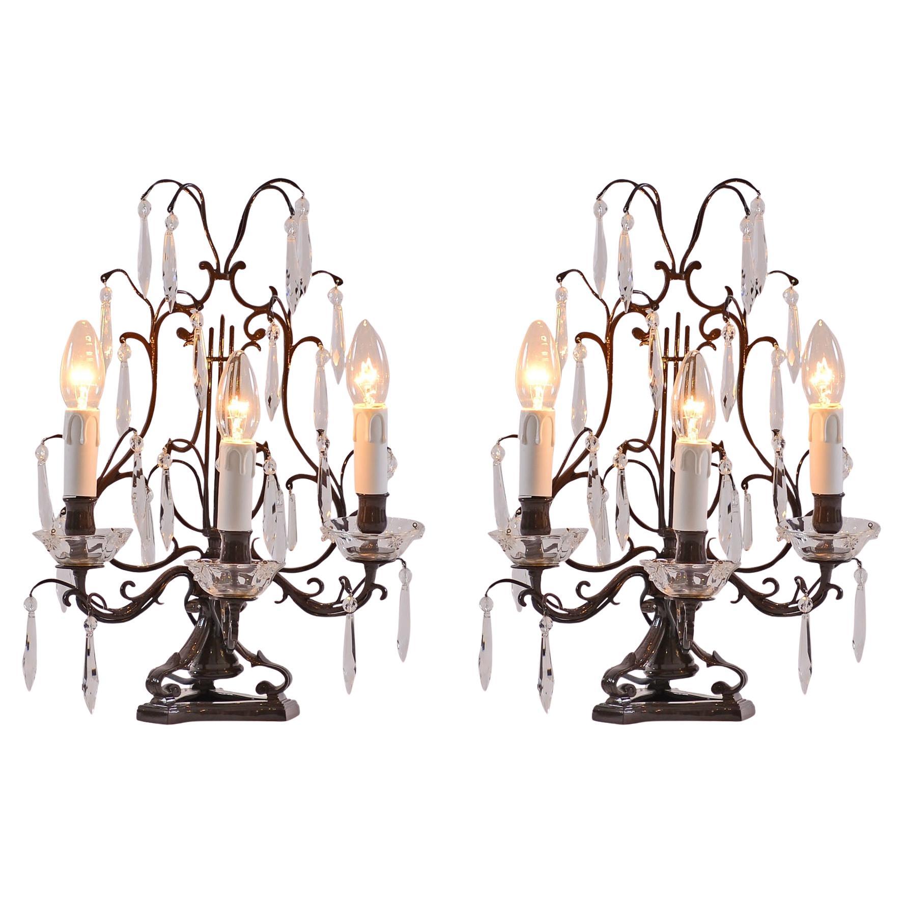 Pair of Original Jugendstil Table Lamps Early 20th Century