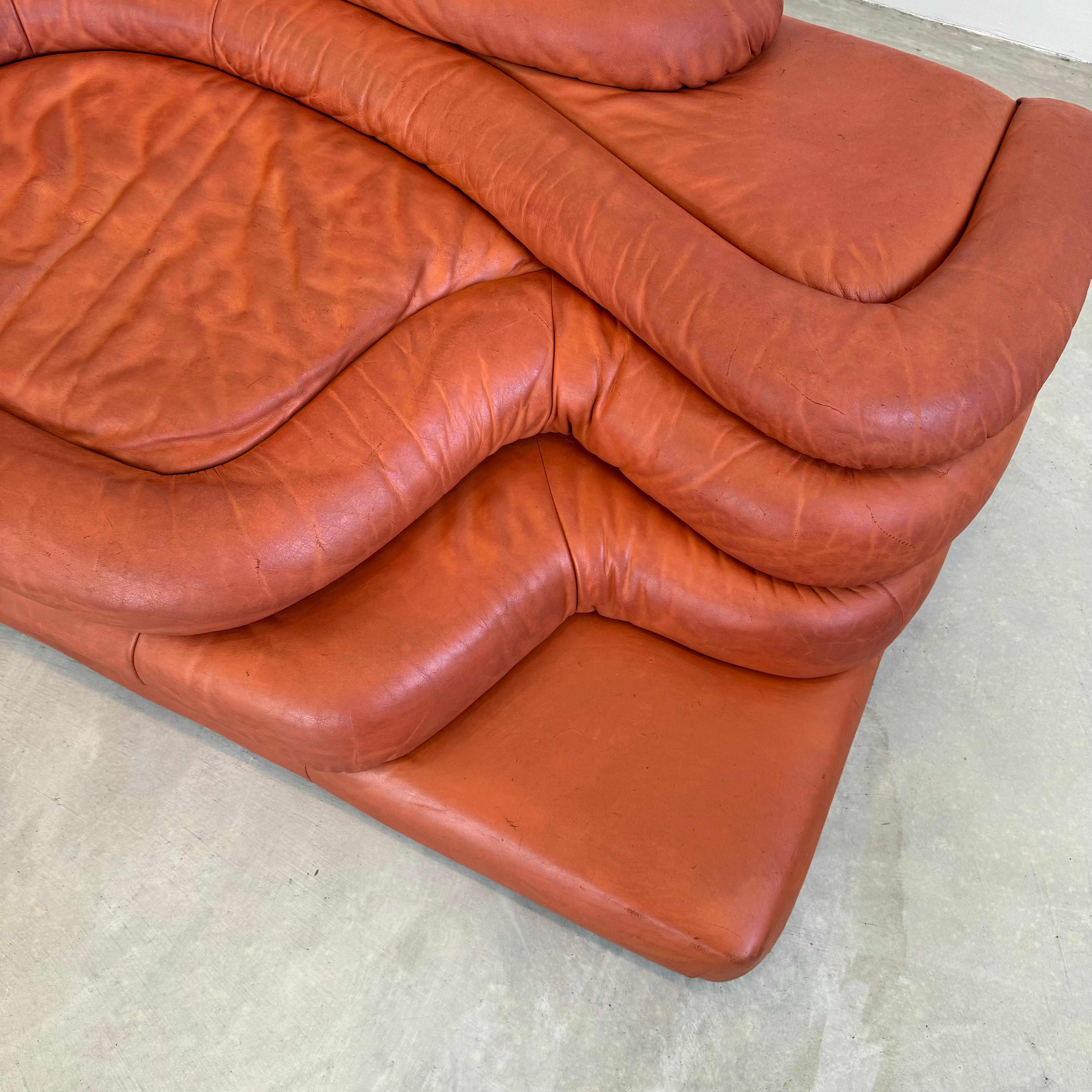 Ein Paar Original De Sede Terrazza Sofas aus Leder von Ubald Klug, 1970er Jahre Schweiz im Angebot 7