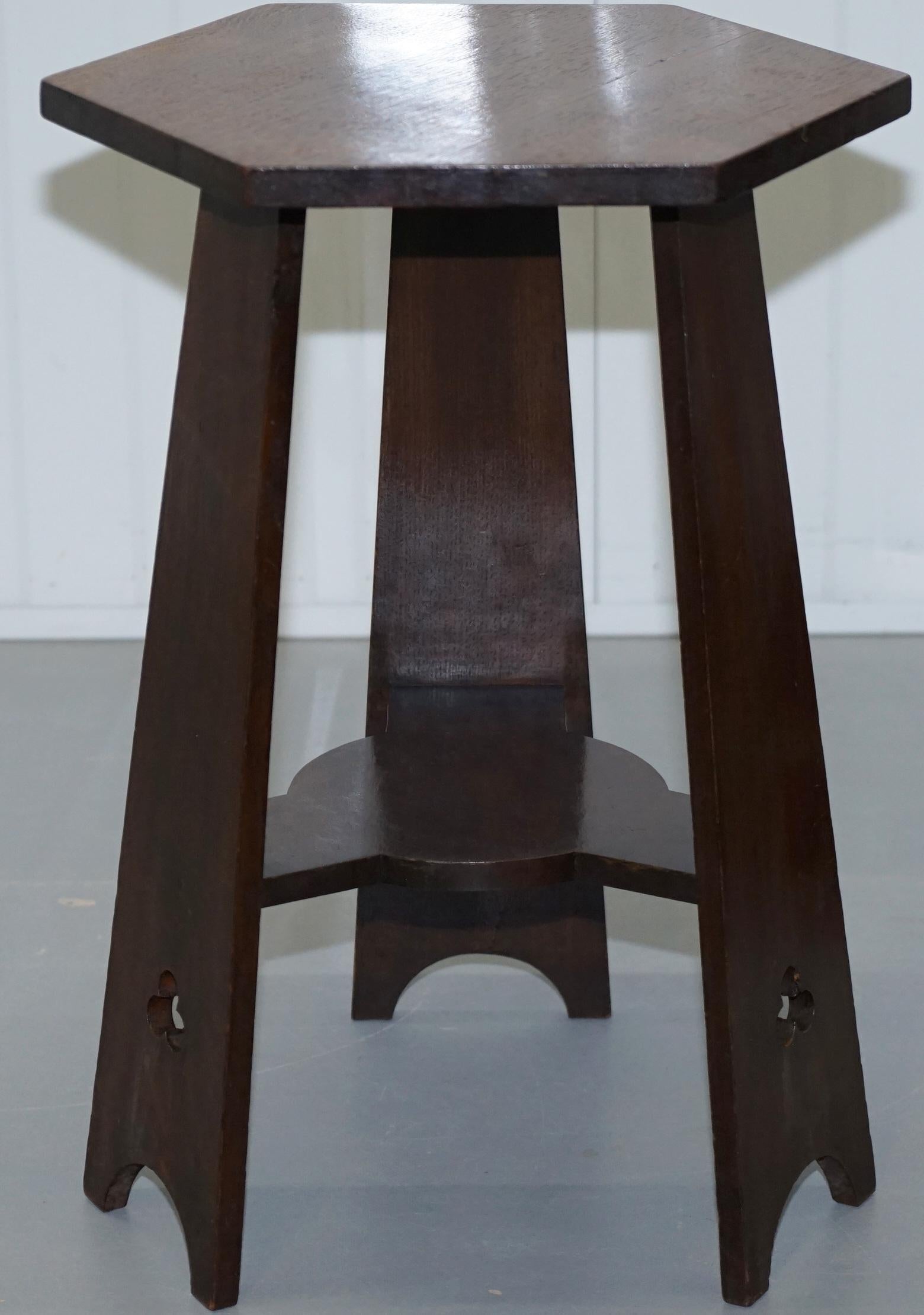 Oak Pair of Original Liberty's Arts & Crafts Horsa Model Side End Lamp Wine Tables