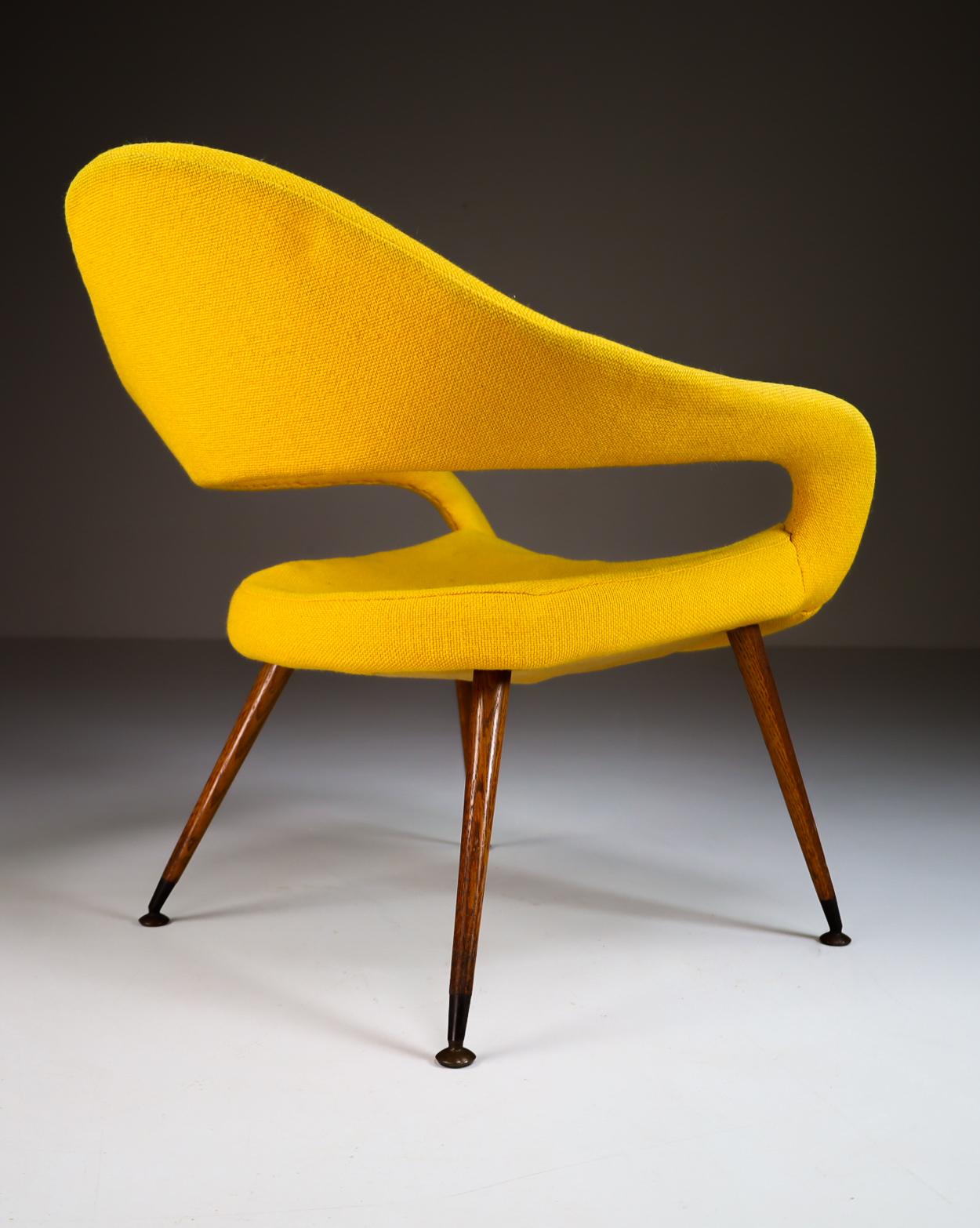 Pair of Original Lounge Chairs by Gastone Rinaldi Armchair DU 55 P, Italy, 1954 1