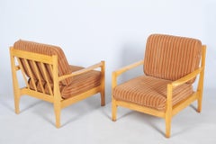 Pair of Original Mid-Century Armchairs, by Jitona Soběslav, Beech, Czech. 1960s