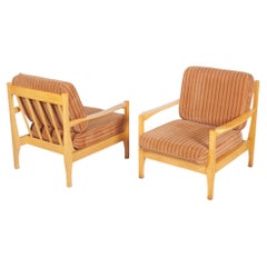 Pair of Original Mid-Century Armchairs, by Jitona Soběslav, Beech, Czech. 1960s