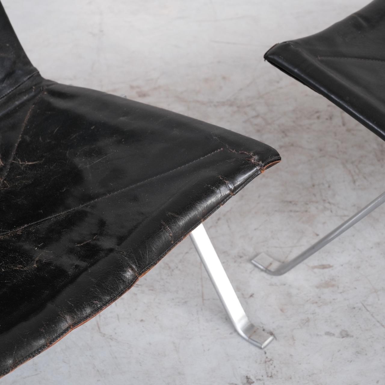 Pair of Original Mid-Century Poul Kjaerholm PK22 Leather Lounge Chairs 12