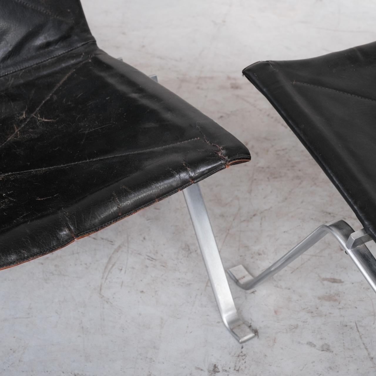 Pair of Original Mid-Century Poul Kjaerholm PK22 Leather Lounge Chairs 13