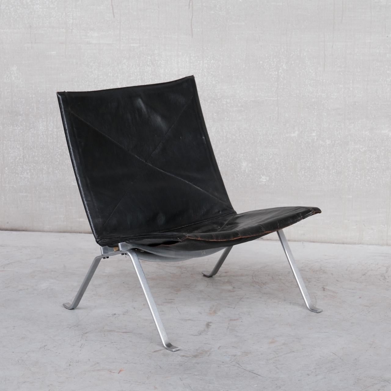 20th Century Pair of Original Mid-Century Poul Kjaerholm PK22 Leather Lounge Chairs