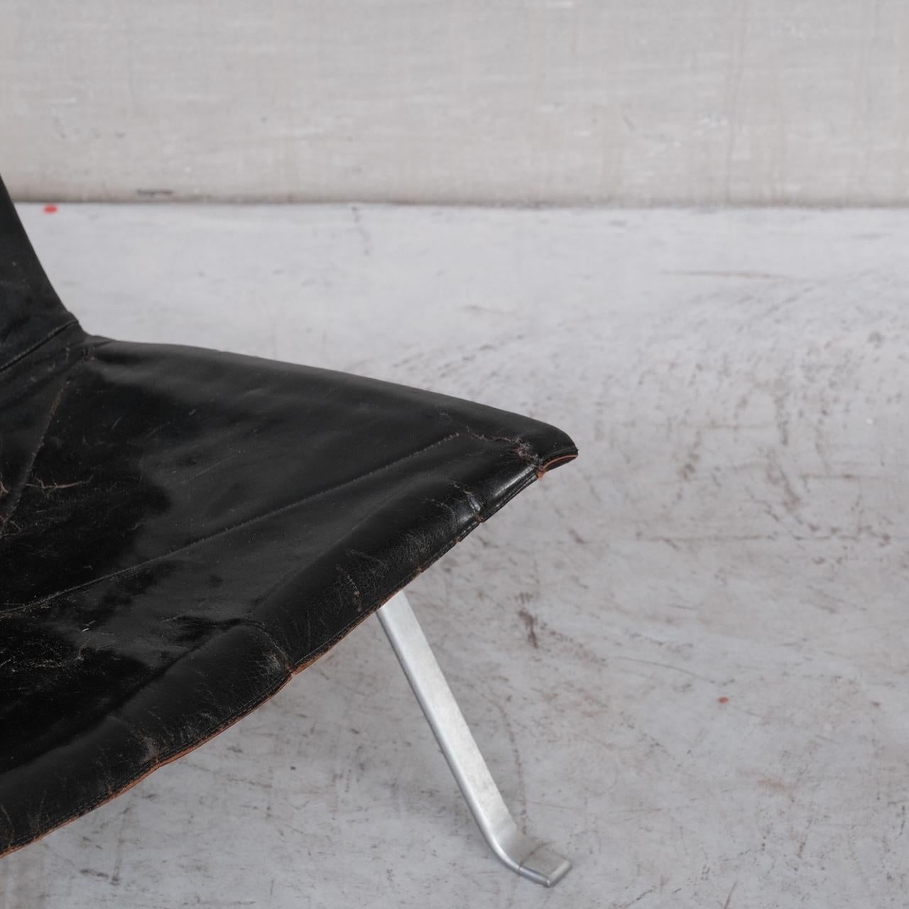 Pair of Original Mid-Century Poul Kjaerholm PK22 Leather Lounge Chairs 3