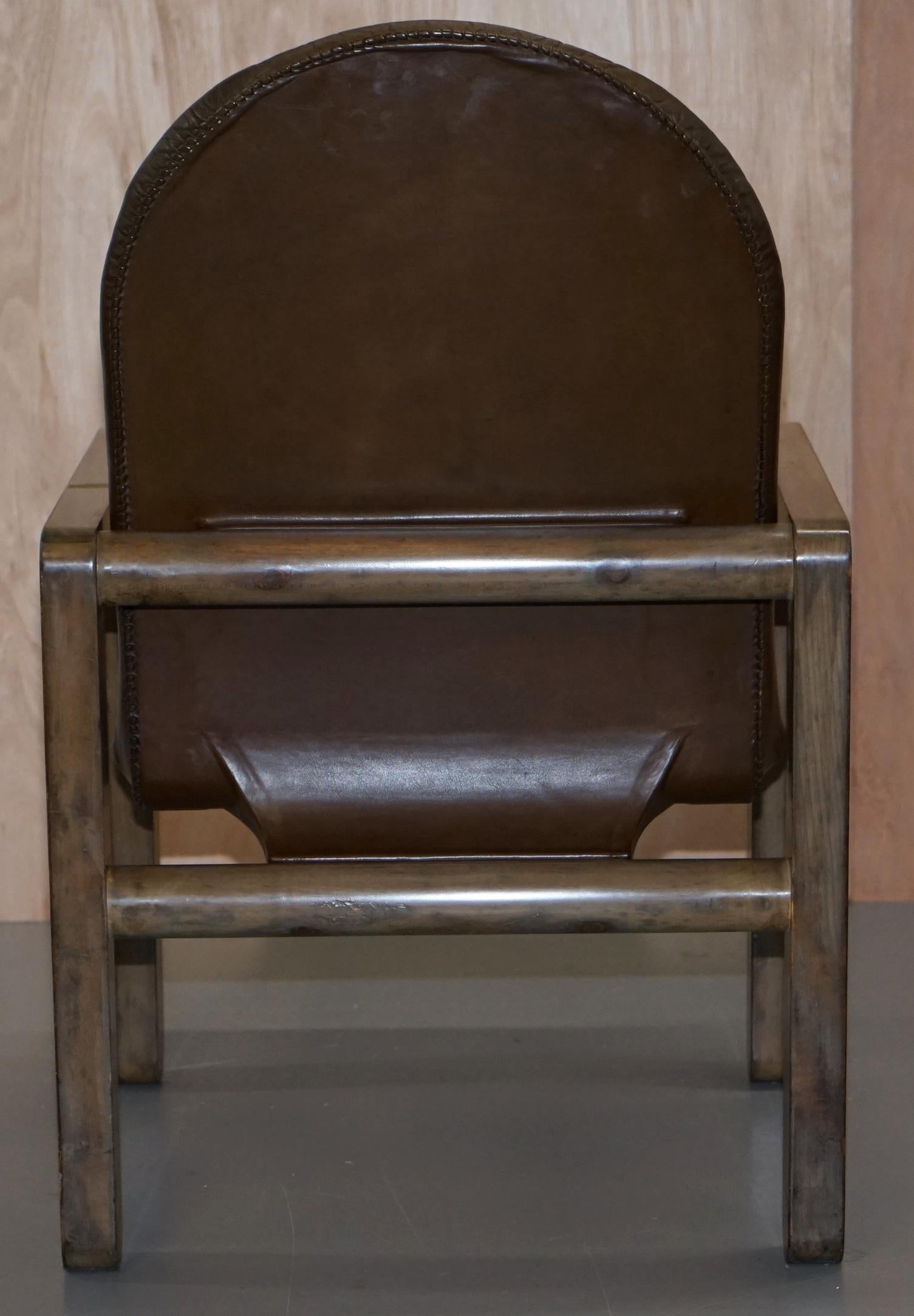 Paar originale John Makepeace-Sessel aus braunem Leder aus der Mitte des Jahrhunderts im Angebot 4