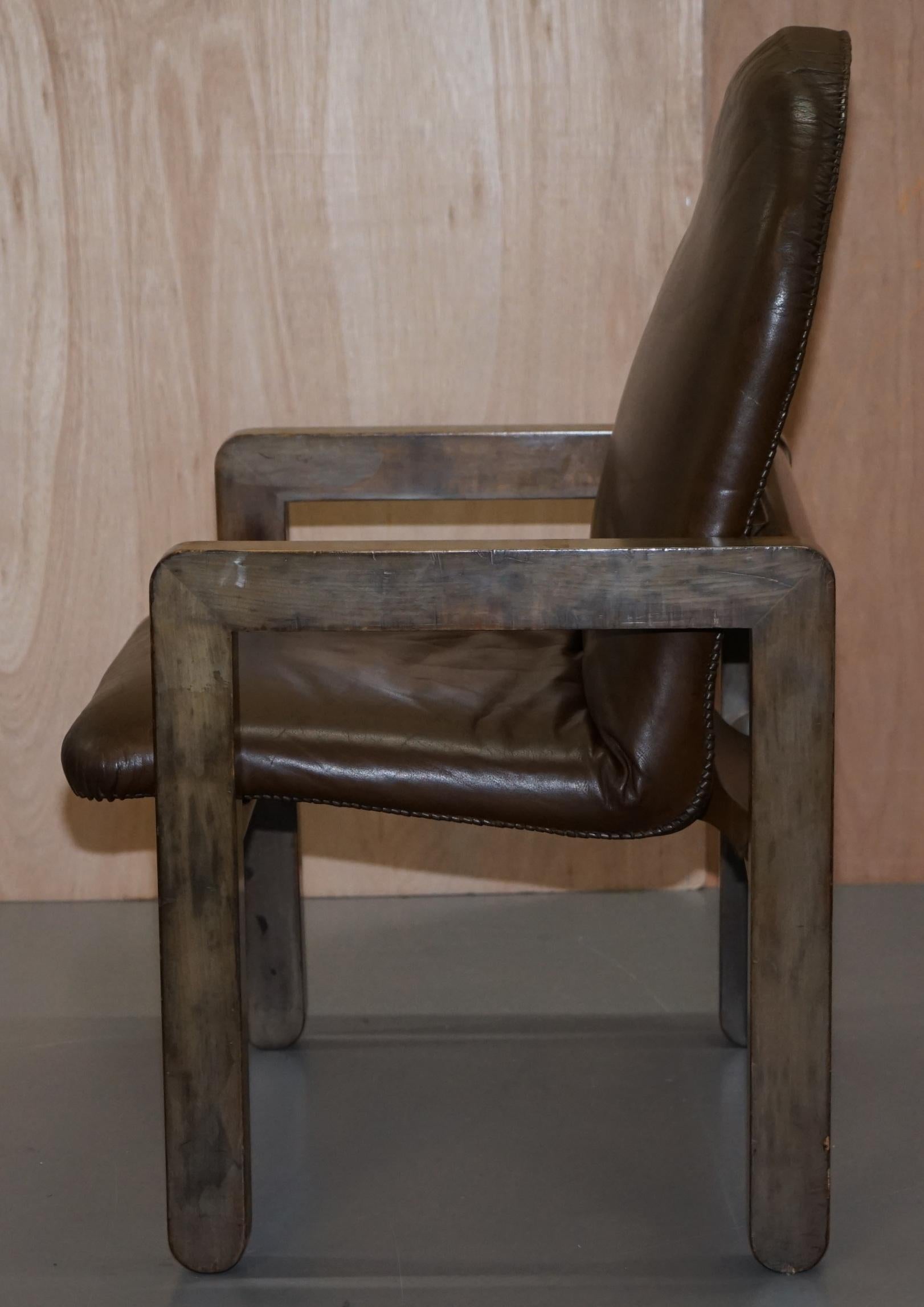 Paar originale John Makepeace-Sessel aus braunem Leder aus der Mitte des Jahrhunderts im Angebot 6