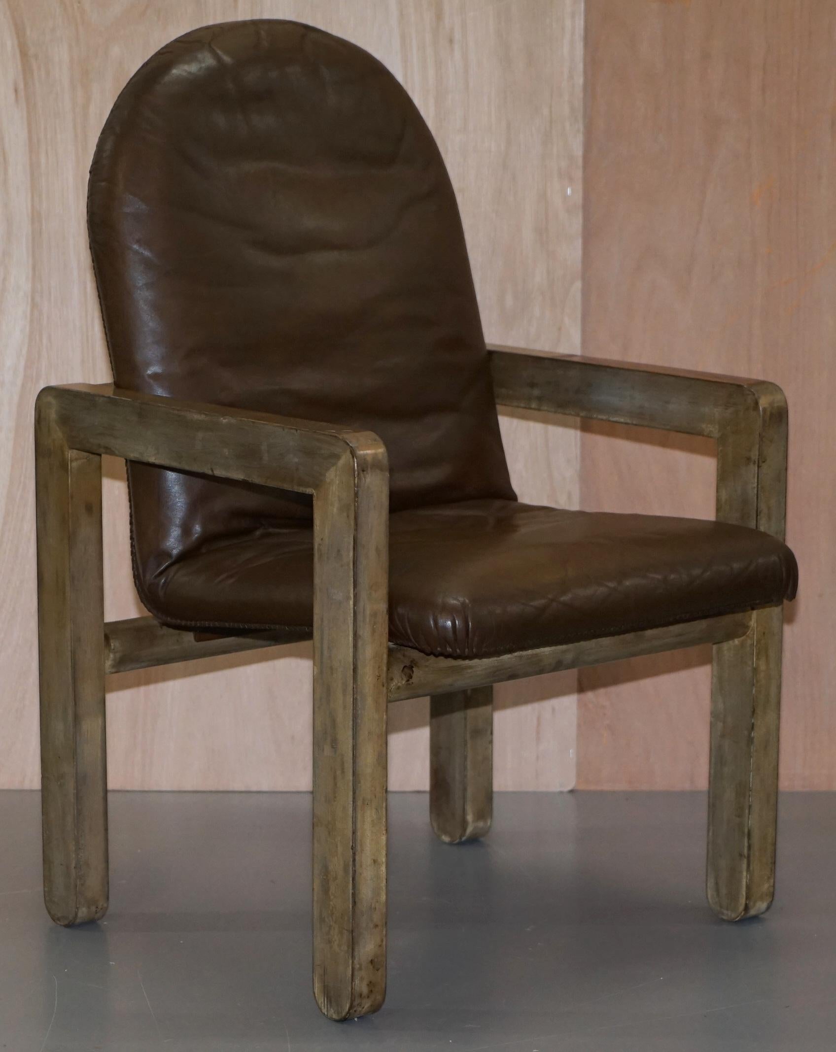 Paar originale John Makepeace-Sessel aus braunem Leder aus der Mitte des Jahrhunderts im Angebot 8
