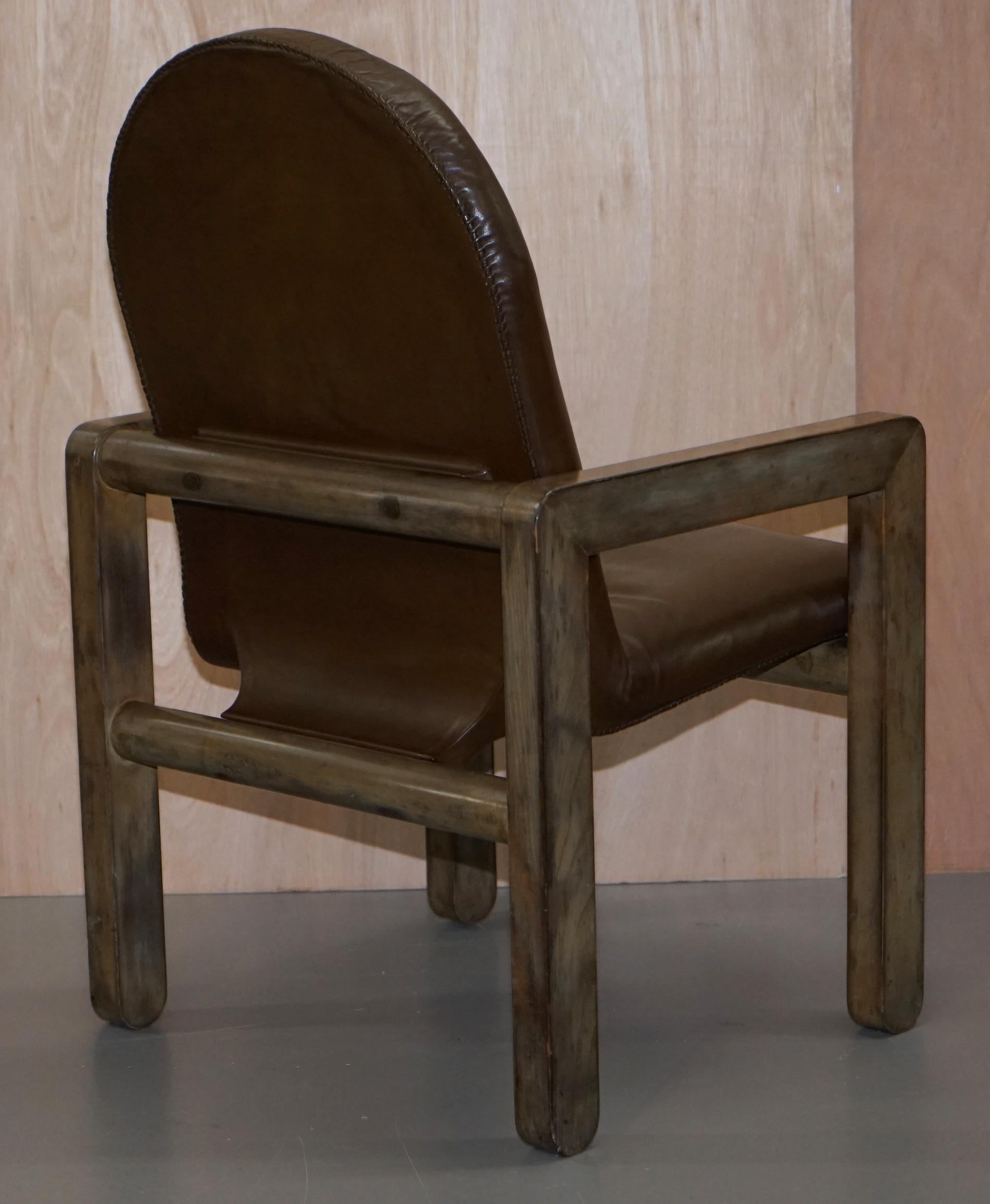 Paar originale John Makepeace-Sessel aus braunem Leder aus der Mitte des Jahrhunderts im Angebot 3
