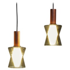 Pair of Original Old Idman Oy Ceiling Lamps Pendants by Tapio Wirkkala