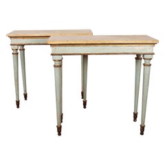 Antique Pair of Original Painted Console Tables