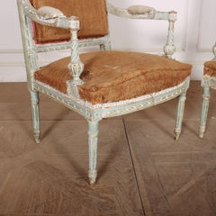 Pair of Original Painted French Fauteuils