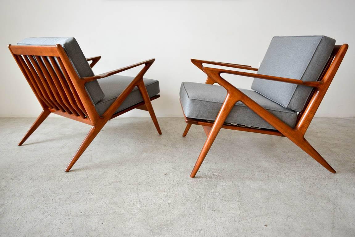 Pair of Original Poul Jensen 'Z' Chairs by Selig, circa 1960 2