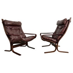 Pair of Original Scandinavian Ingmar Relling Rosewood Siesta Armchairs, Westnofa