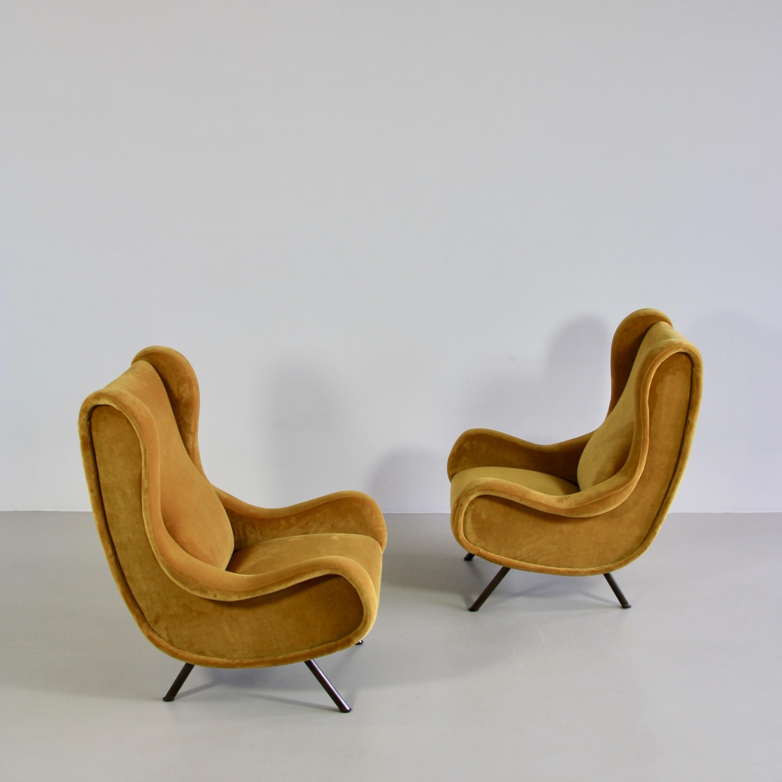Modern Pair of Original Senior Armchairs by Marco Zanuso, Arflex, Italy