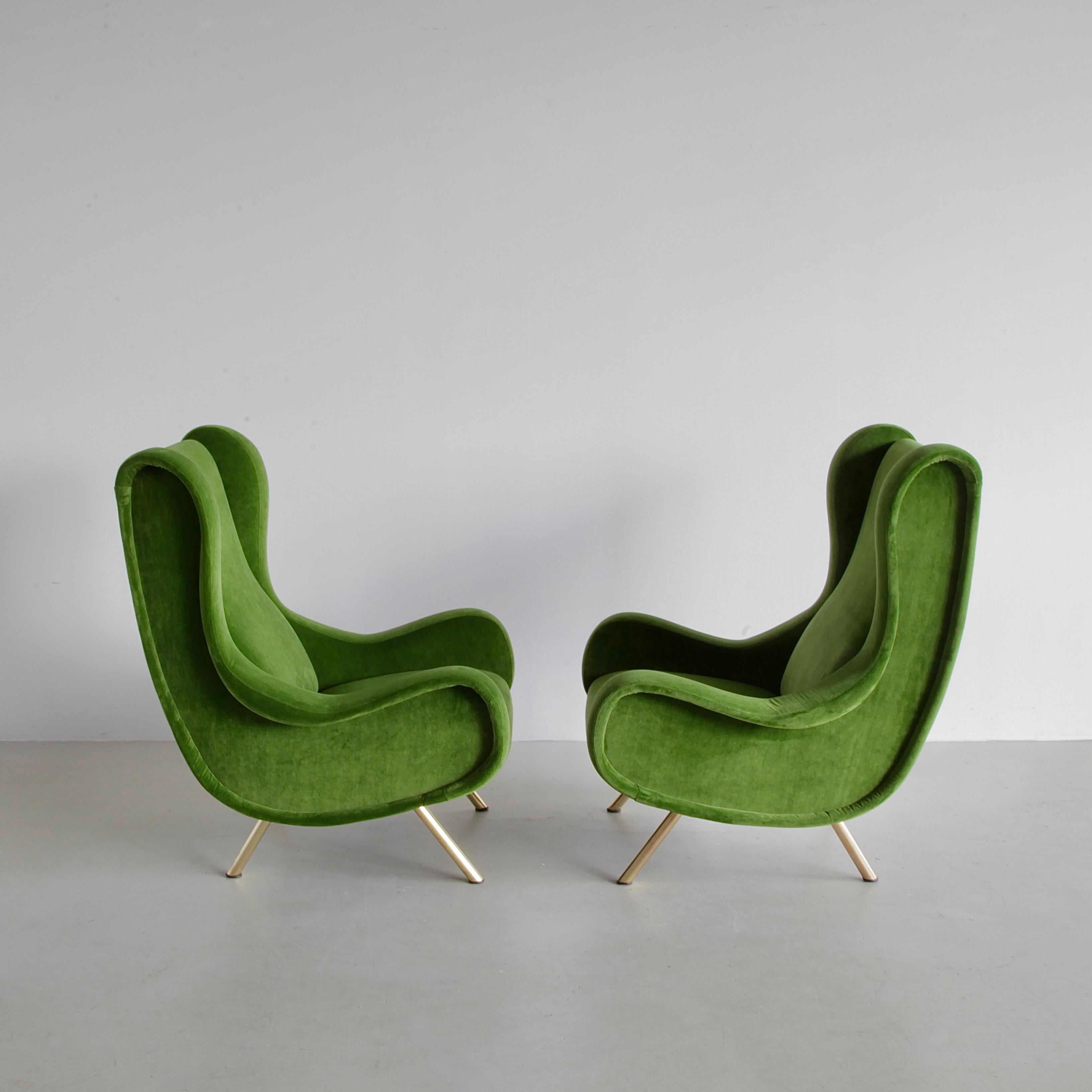 Milieu du XXe siècle Paire de fauteuils SENIOR originaux de Marco ZANUSO, Arflex Italie en vente