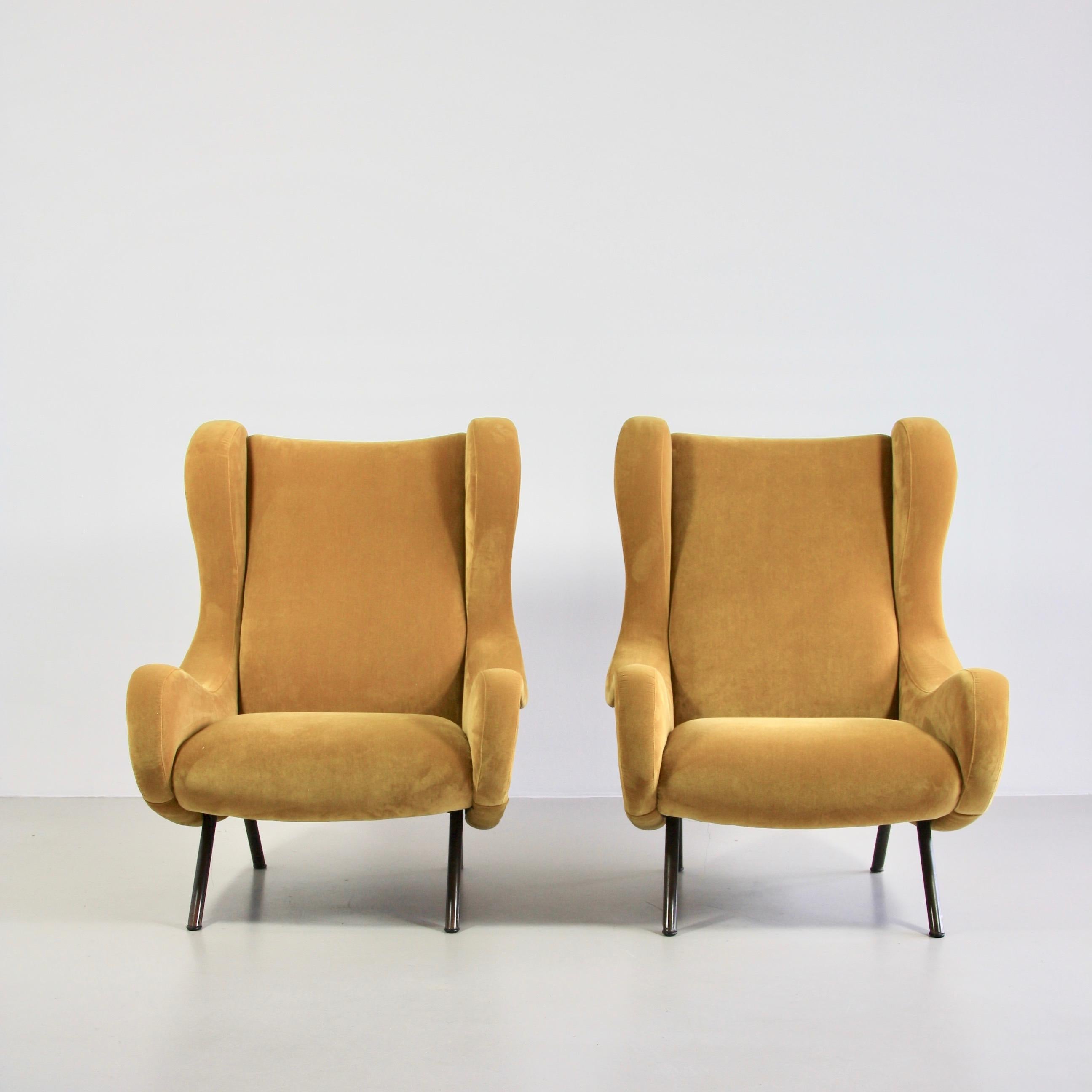 Pair of Original Senior Armchairs by Marco Zanuso, Arflex, Italy 1