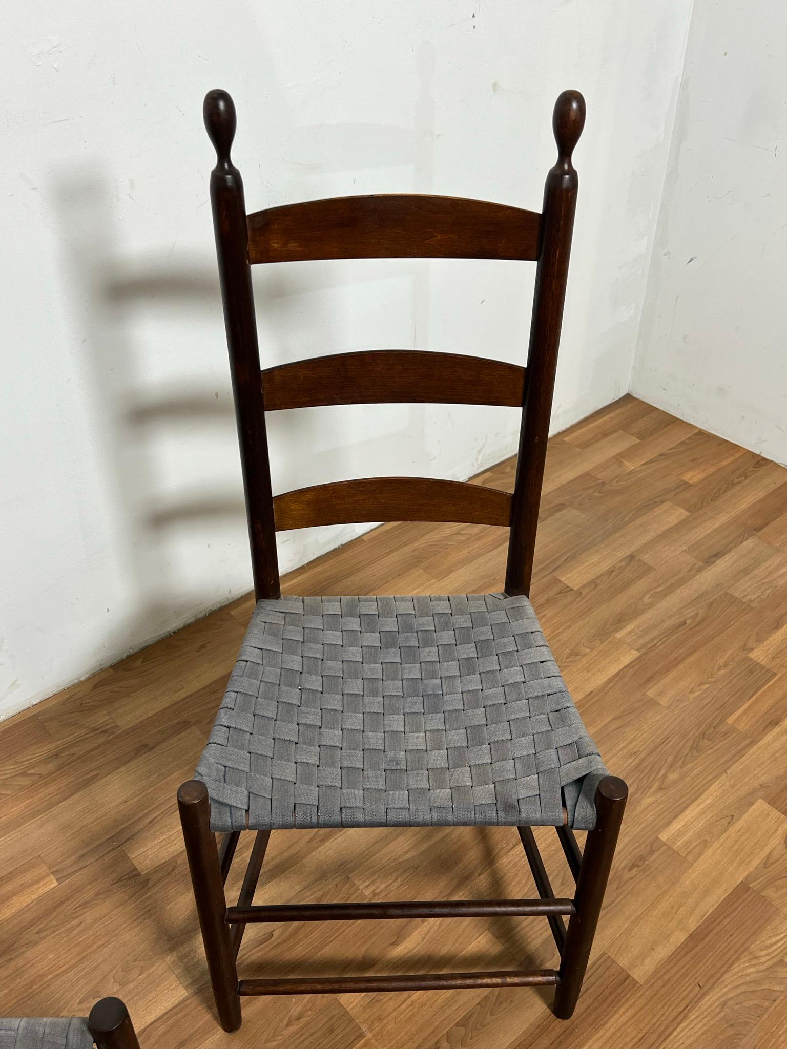 American Pair of Original Shaker Chairs from the Enfield Community, circa Mid 1800s