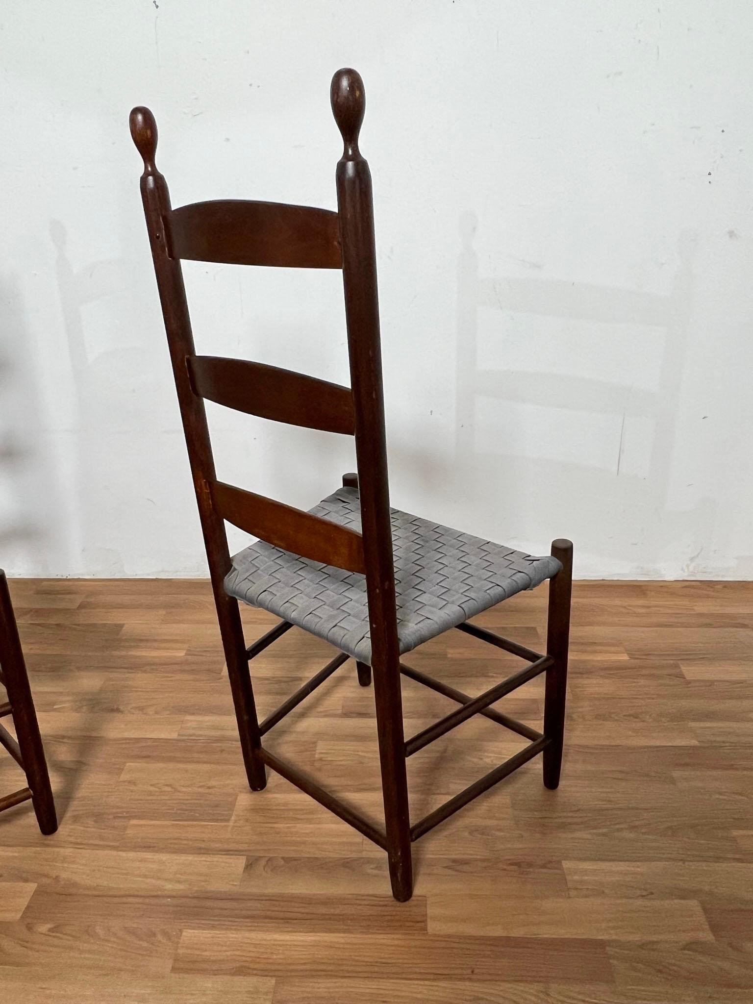 Pair of Original Shaker Chairs from the Enfield Community, circa Mid 1800s 1
