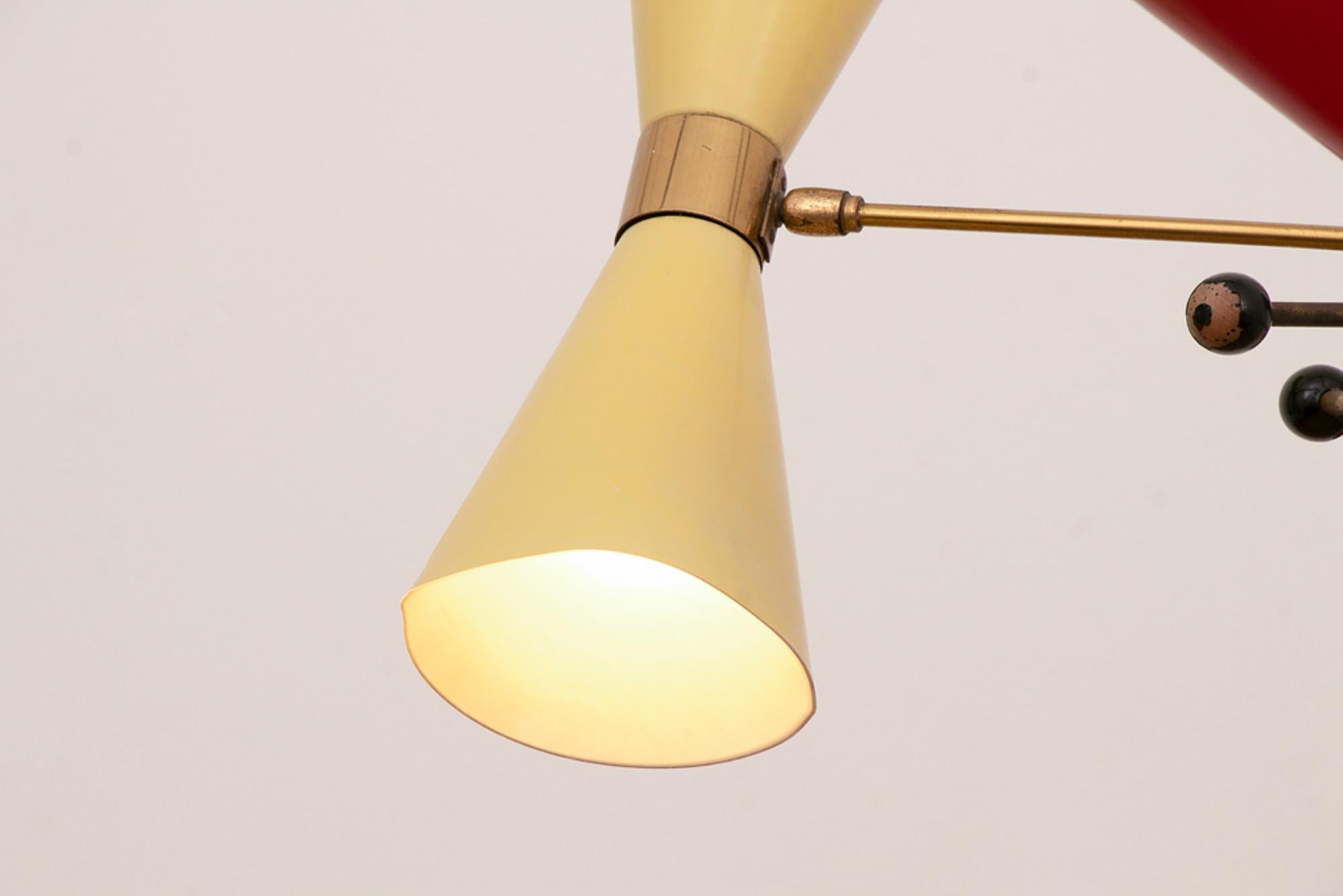Pair of Original Stilnovo Urchin Cone Lights c.1950 2