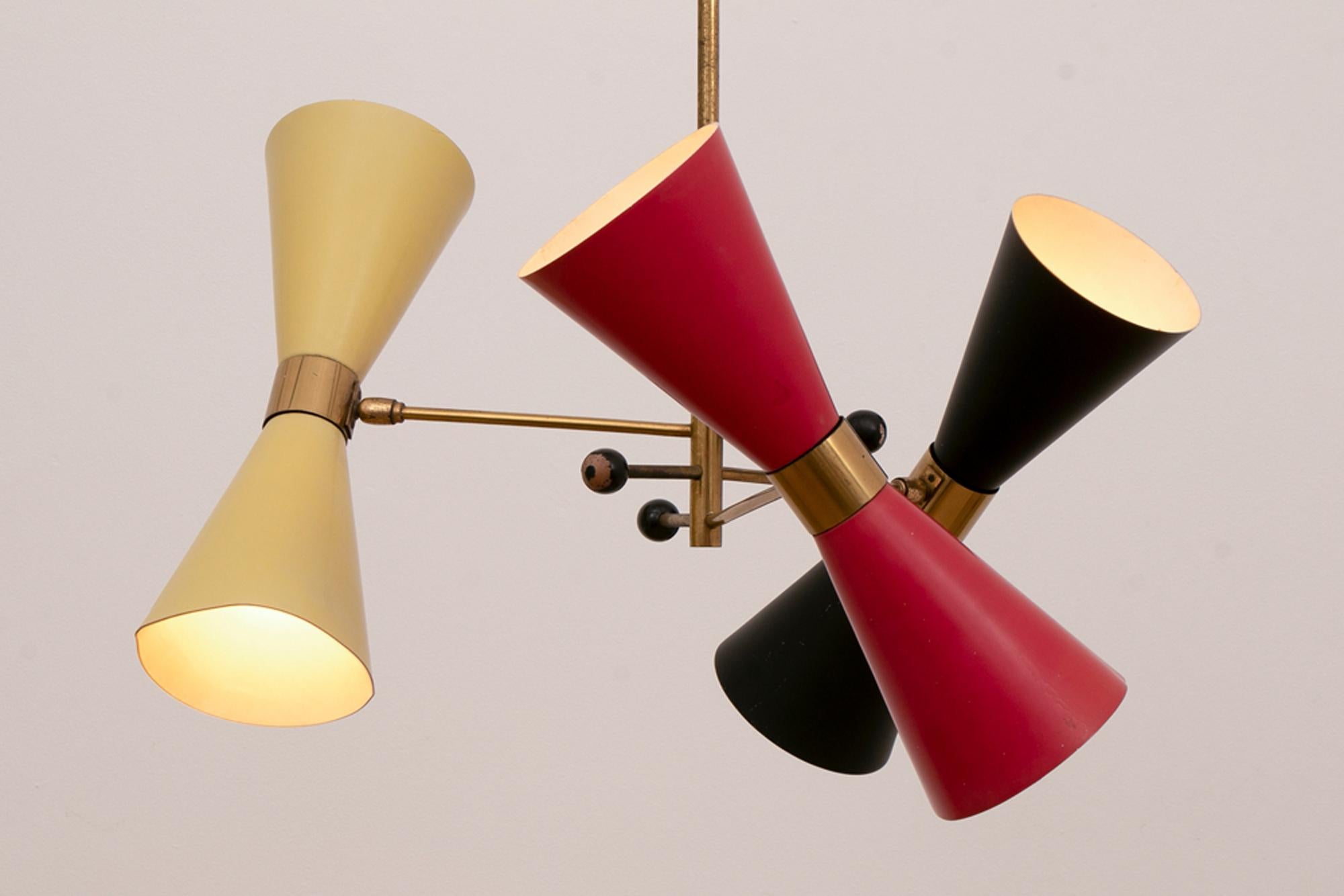 Pair of Original Stilnovo Urchin Cone Lights c.1950 1