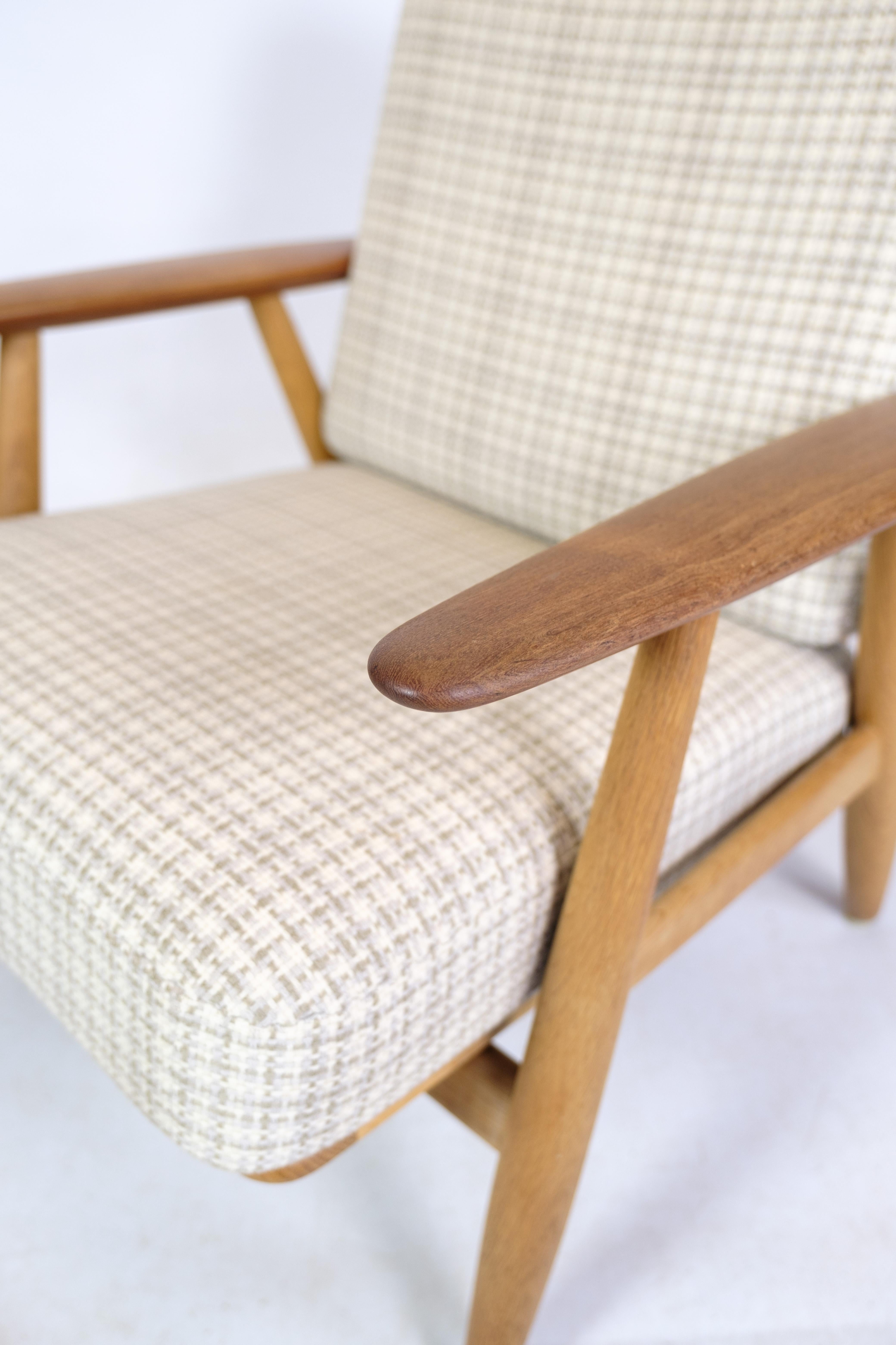 Mid-Century Modern Pair Of Cigar Lounge Chairs Made In Teak & Oak By Hans J. Wegner From 1960s