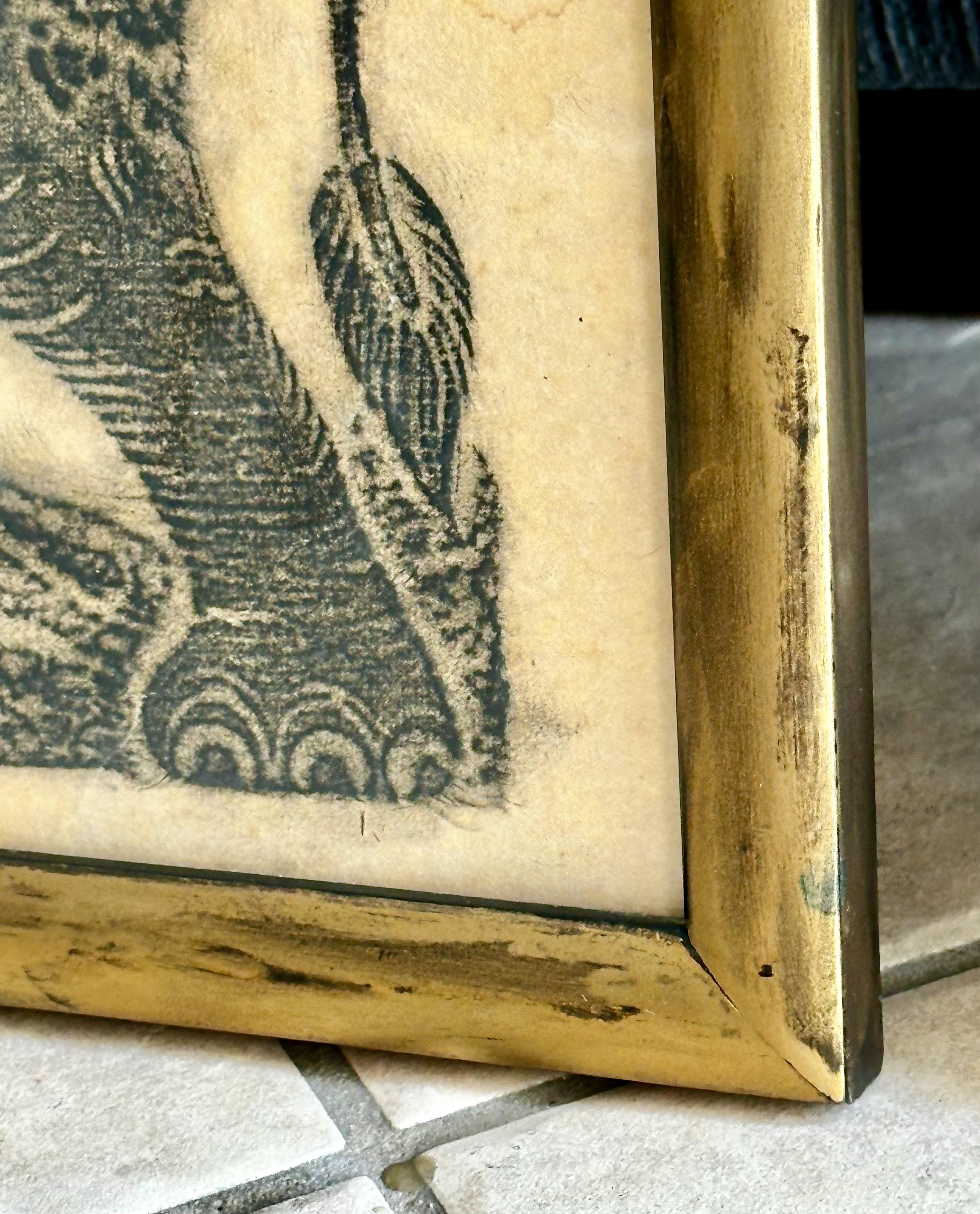 Paar Original Thai Tempel Kohle Reibung gerahmte Kunst im Angebot 7