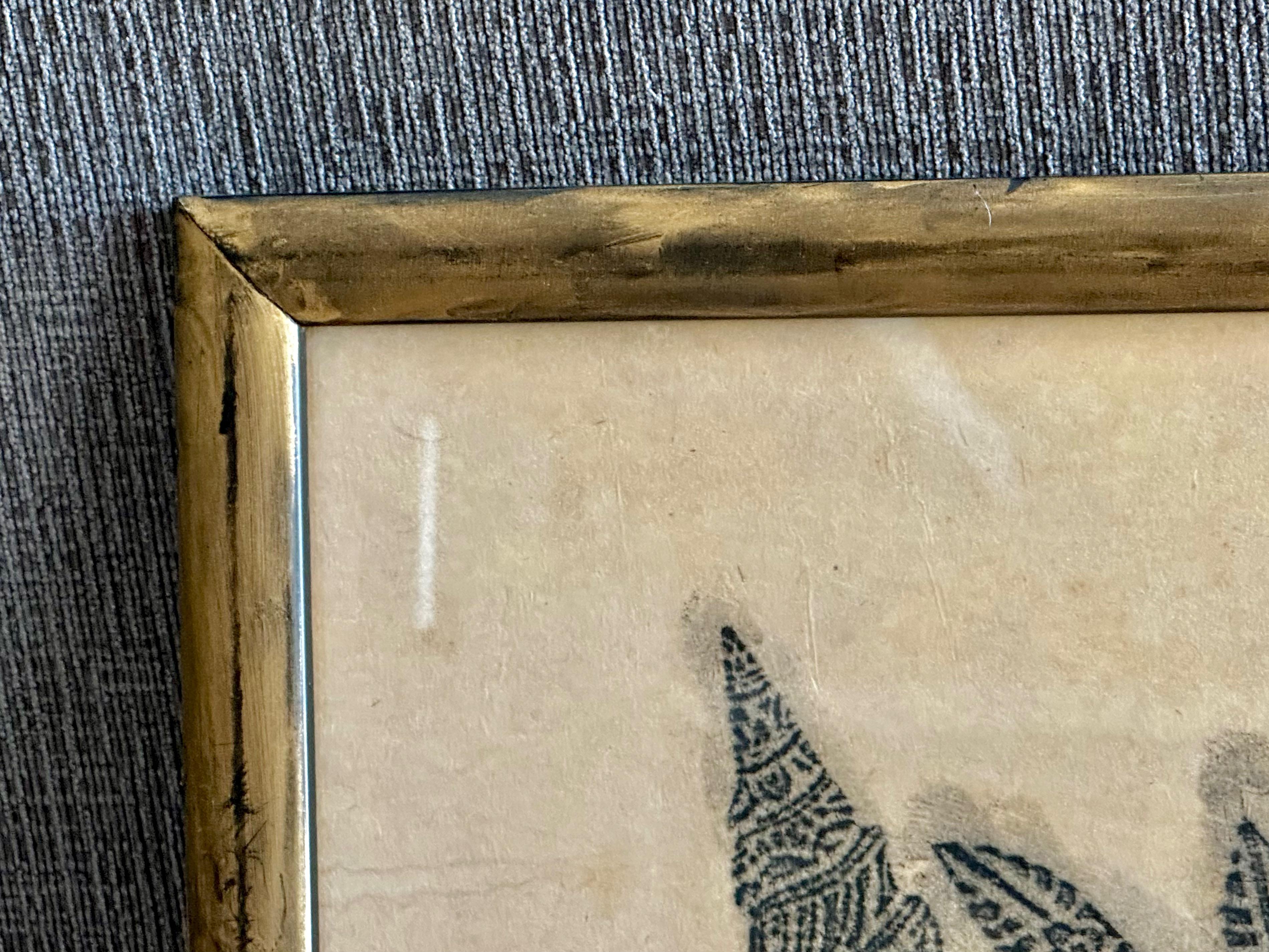 Paar Original Thai Tempel Kohle Reibung gerahmte Kunst im Angebot 9