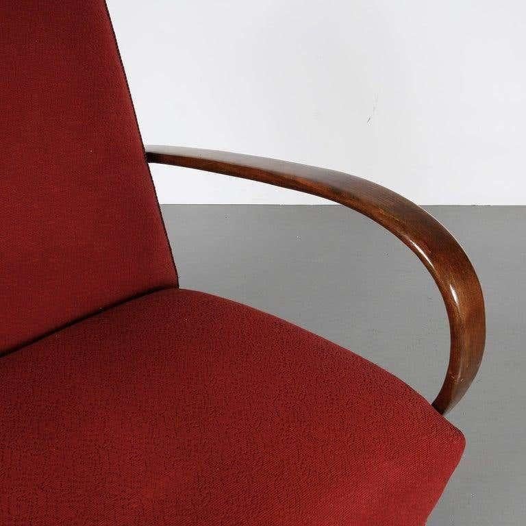 Pair of Original Upholstery Jindrich Halabala Armchairs, circa 1930 In Fair Condition For Sale In Barcelona, Barcelona