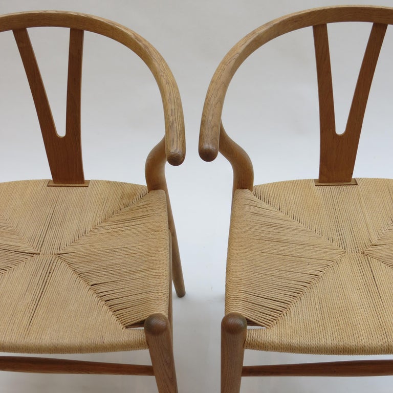 Pair of Original Vintage Ch24 Wishbone Chairs by Hans J Wegner for Carl