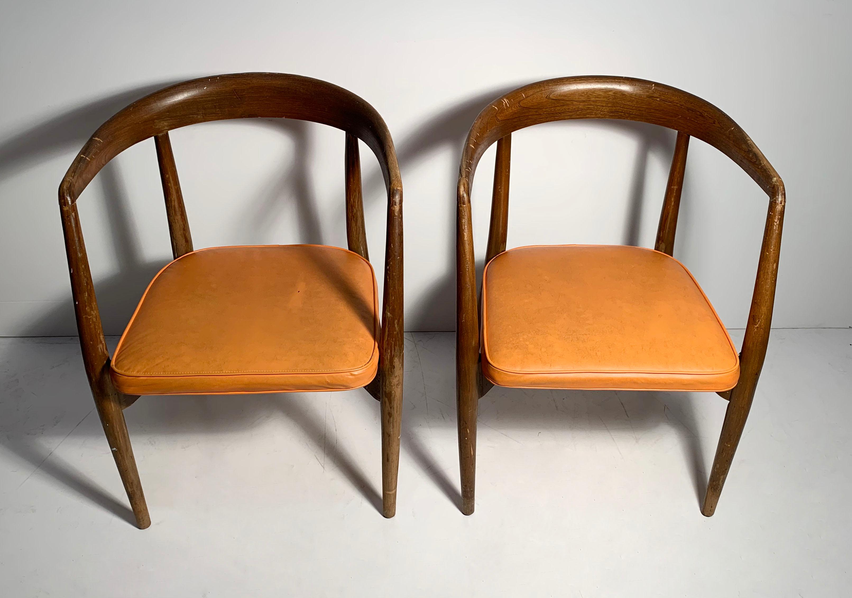 Wood Pair of Original Vintage Lawrence Peabody Arm Chairs For Sale