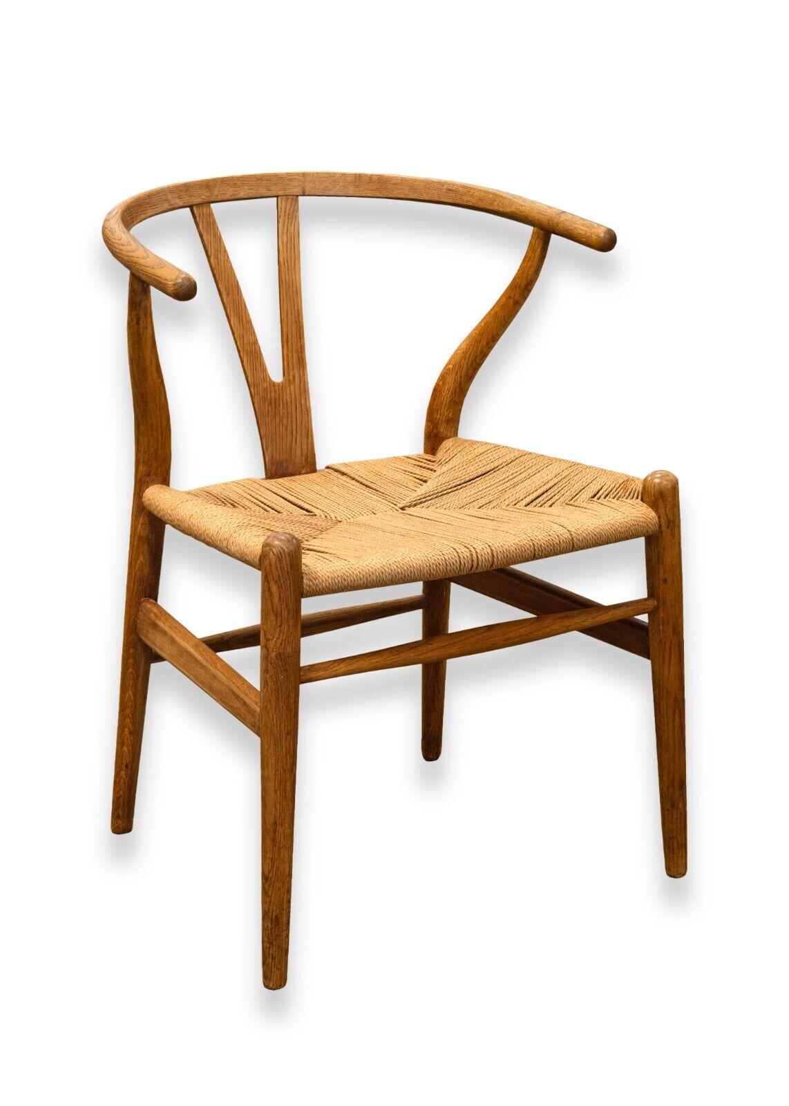 Mid-Century Modern Pair of Original Vintage Mid Century Hans Wegner Teak Wood Wishbone Chairs