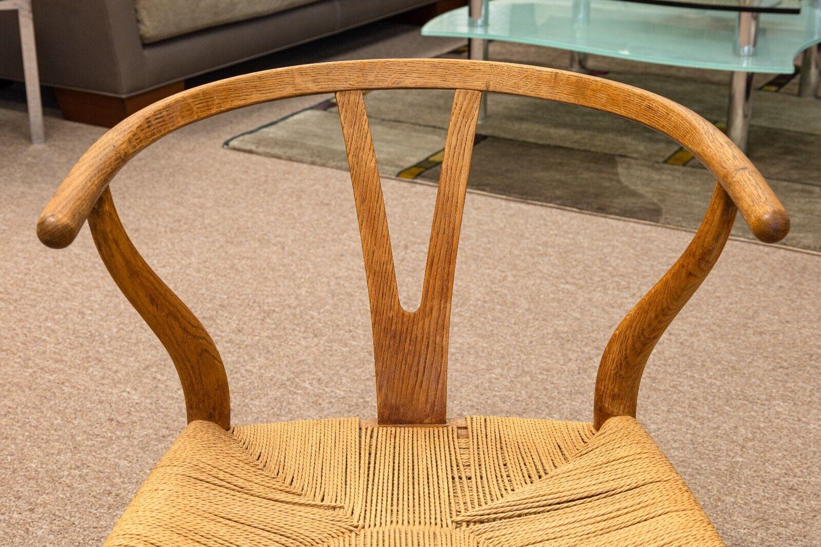 Pair of Original Vintage Mid Century Hans Wegner Teak Wood Wishbone Chairs 1
