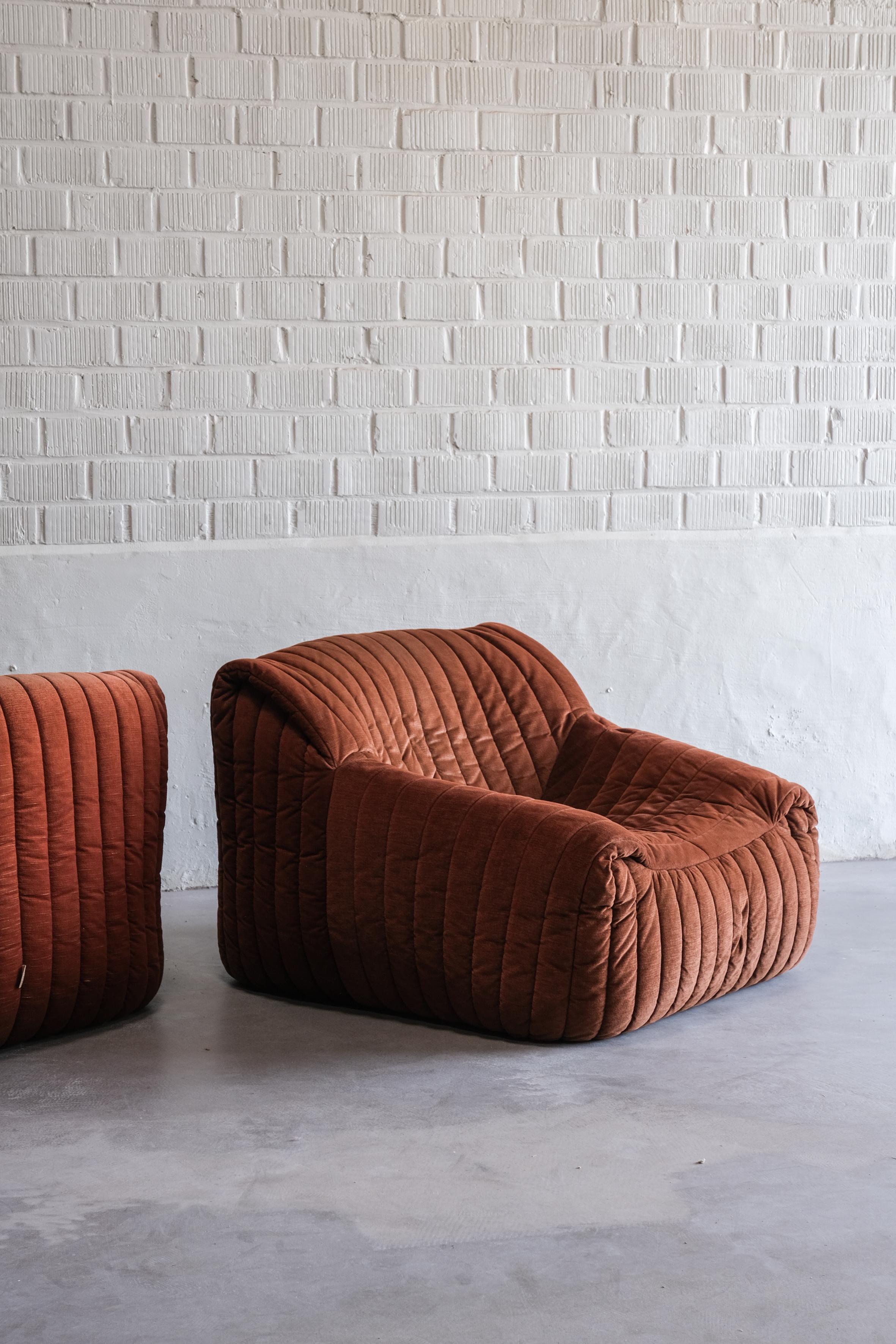 Ein Paar originale Sandra-Sofa im Vintage-Stil von Annie Hieronimus für Cinna, Frankreich 70er Jahre (Moderne der Mitte des Jahrhunderts)