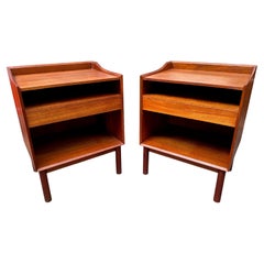 Pair of original vintage solid teak bedside tables by Hvidt and Mølgaard.