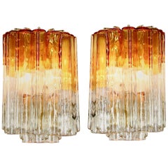 Pair of Original Wall Sconces by Venini, Italy, 1960s