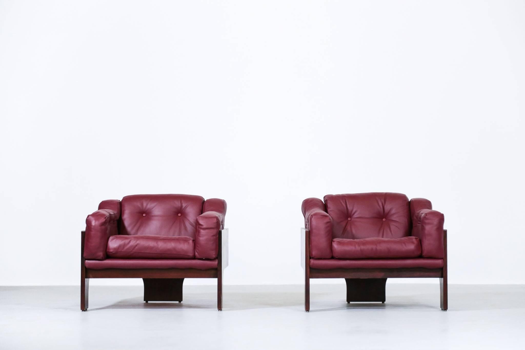 Mid-20th Century Pair of Oriolo Armchairs by Claudio Salocchi for Sormani, Italy, 1966