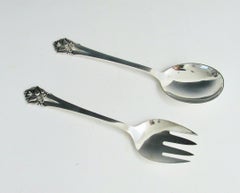 Pair of Orla Mogensen Denmark sterling silver serving pieces