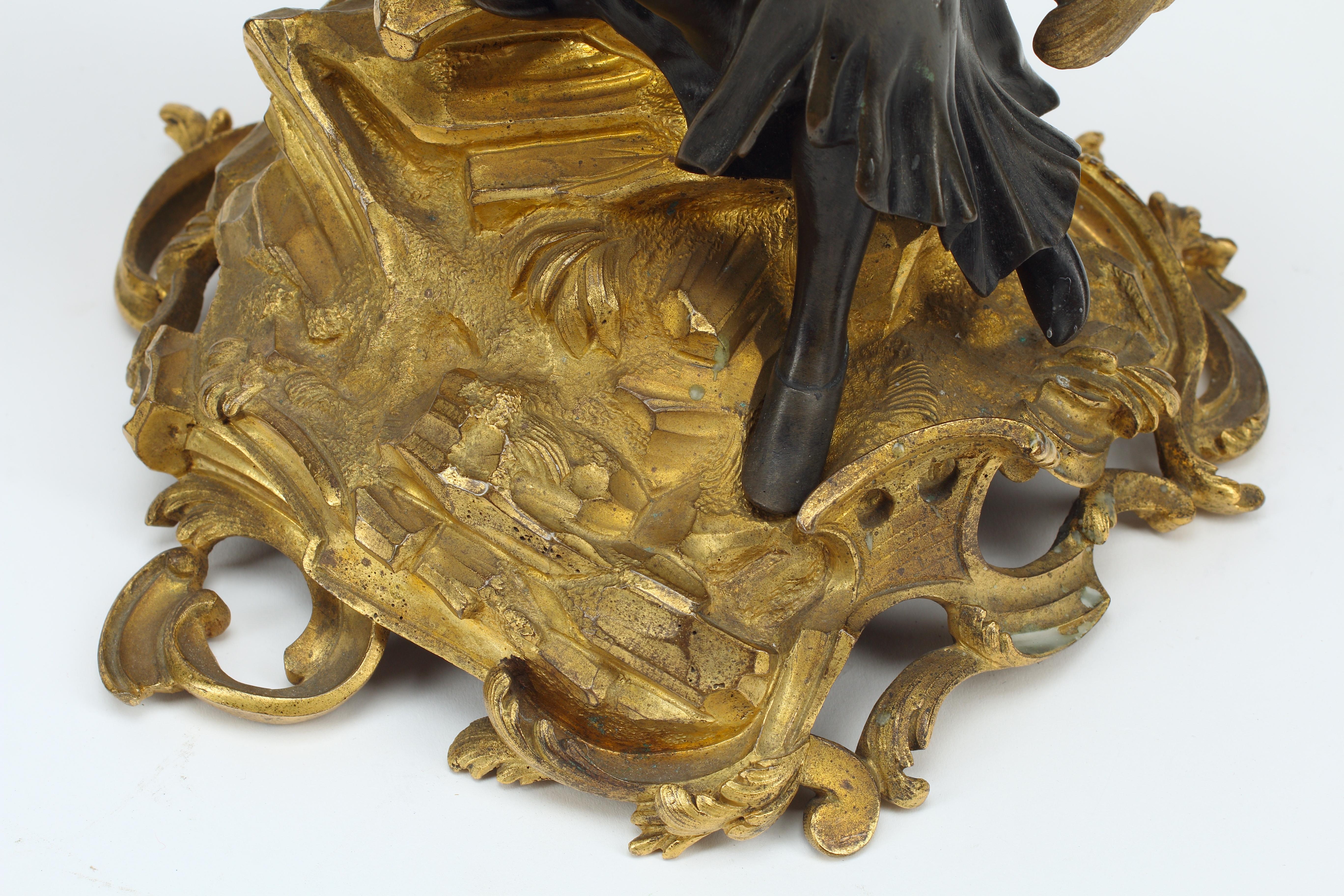 Pair of Ormolu and Patinated Bronze Chinoiserie Candelabra, 19th Century French For Sale 1