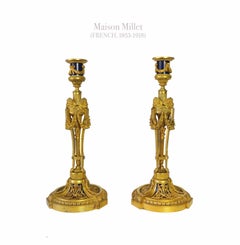 Pair of Ormolu Candlesticks After the Model of Etienne Martincourt, by Millet