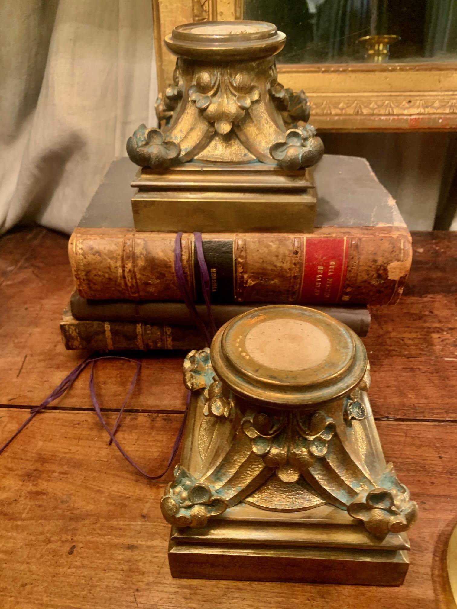 Pair of Ormolu Capitals in Neoclassical Style For Sale 9