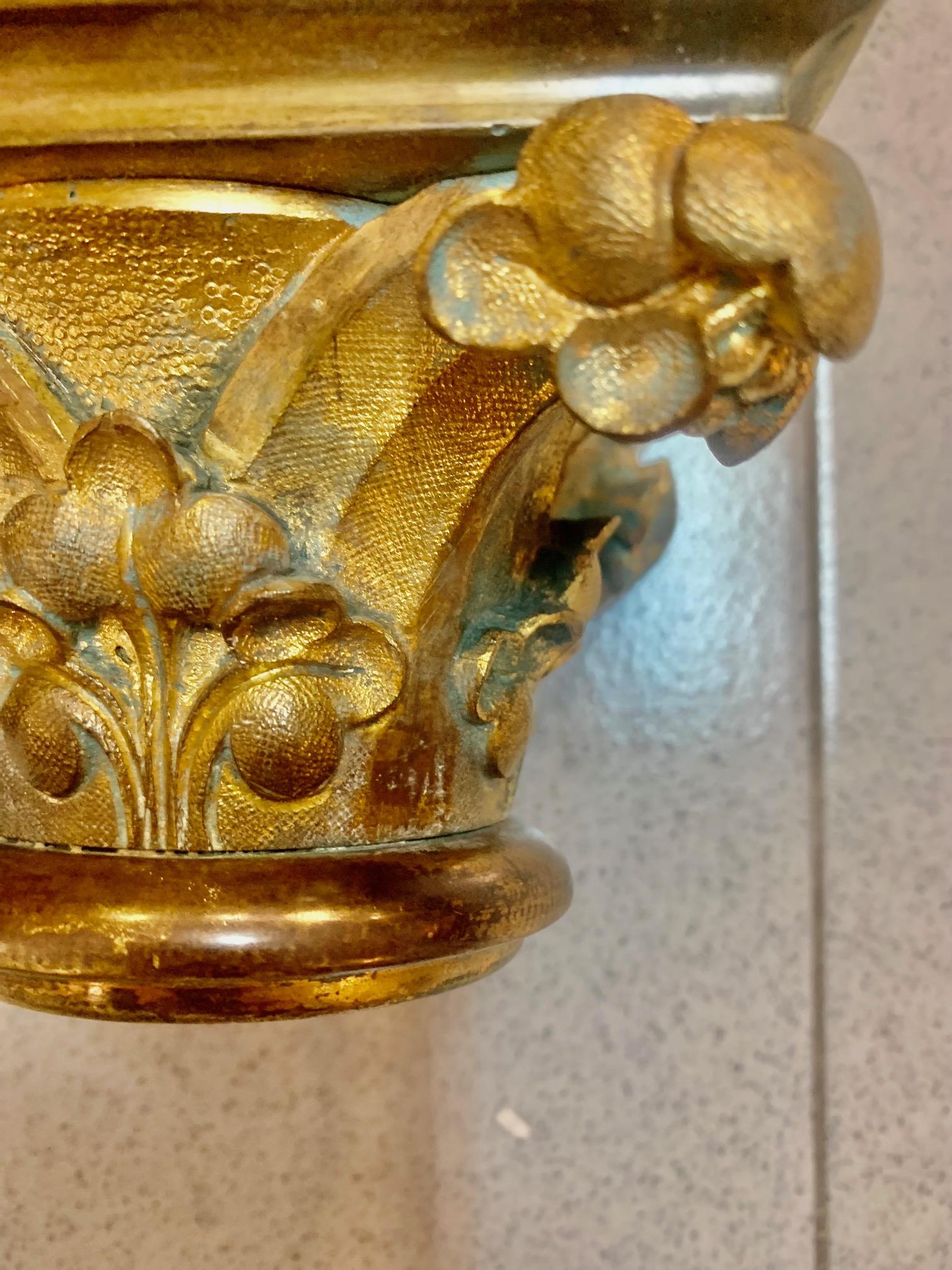 Neoclassical Revival Pair of Ormolu Capitals in Neoclassical Style For Sale
