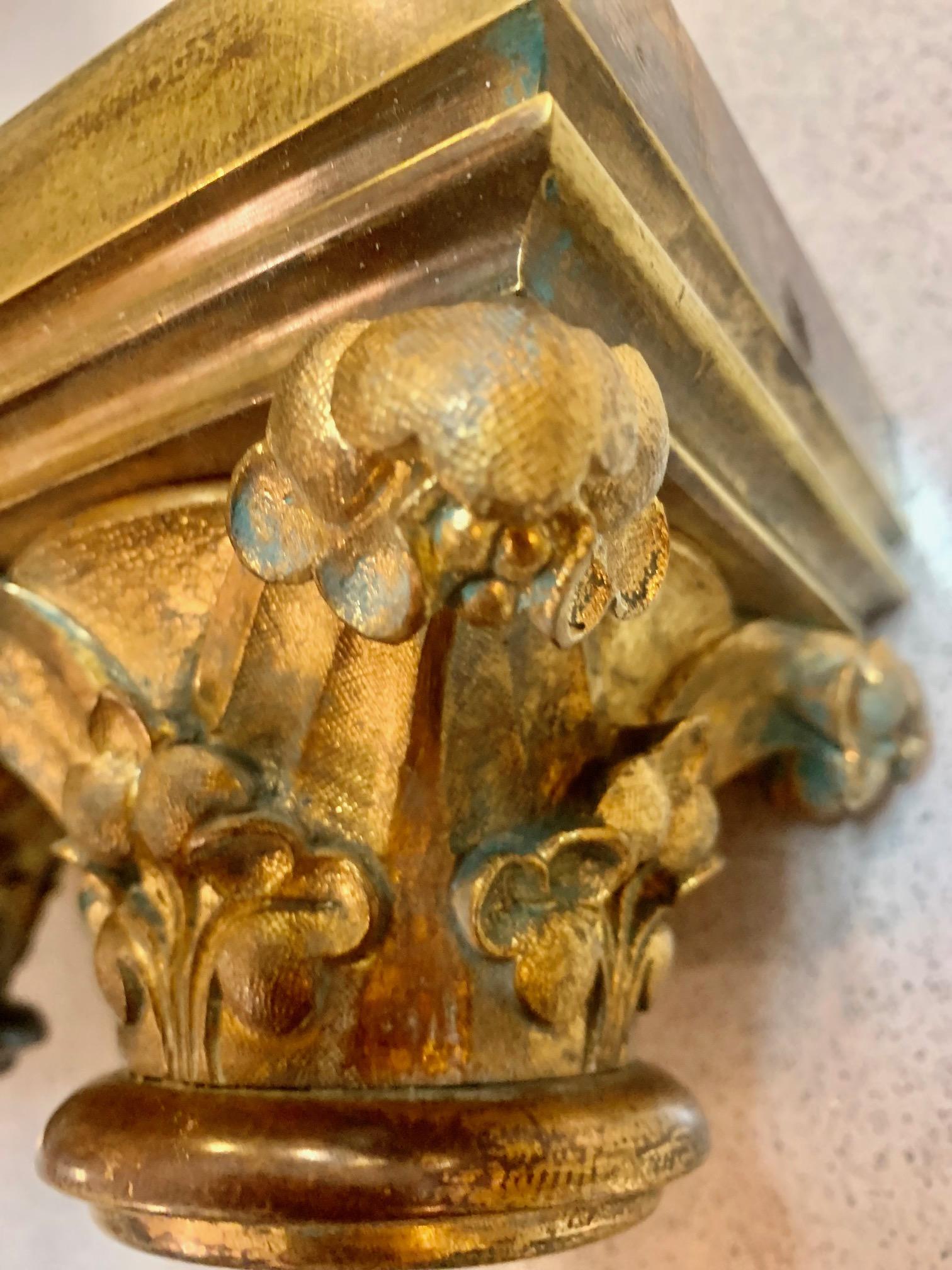 French Pair of Ormolu Capitals in Neoclassical Style For Sale