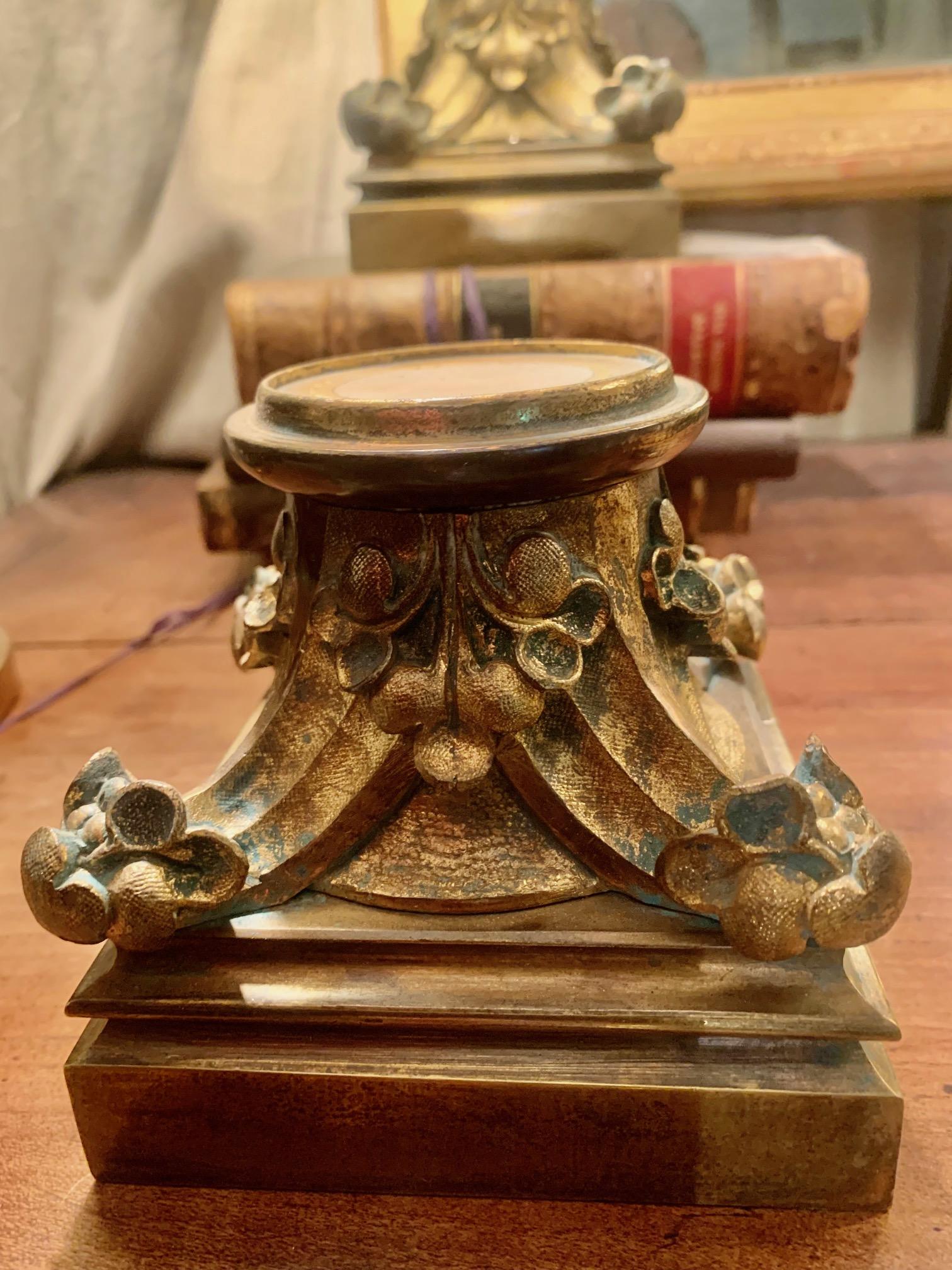 Pair of Ormolu Capitals in Neoclassical Style For Sale 1